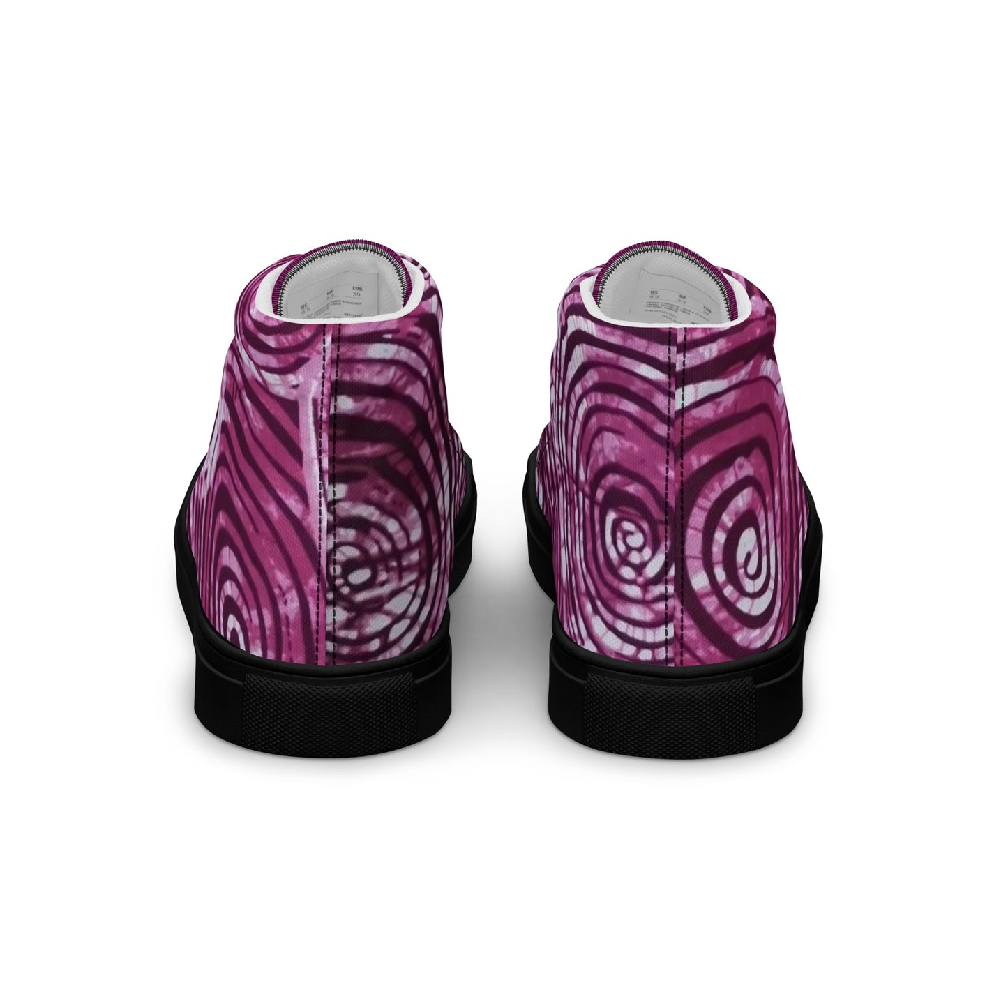 Pink Swirl Adire Women’s high top canvas shoes