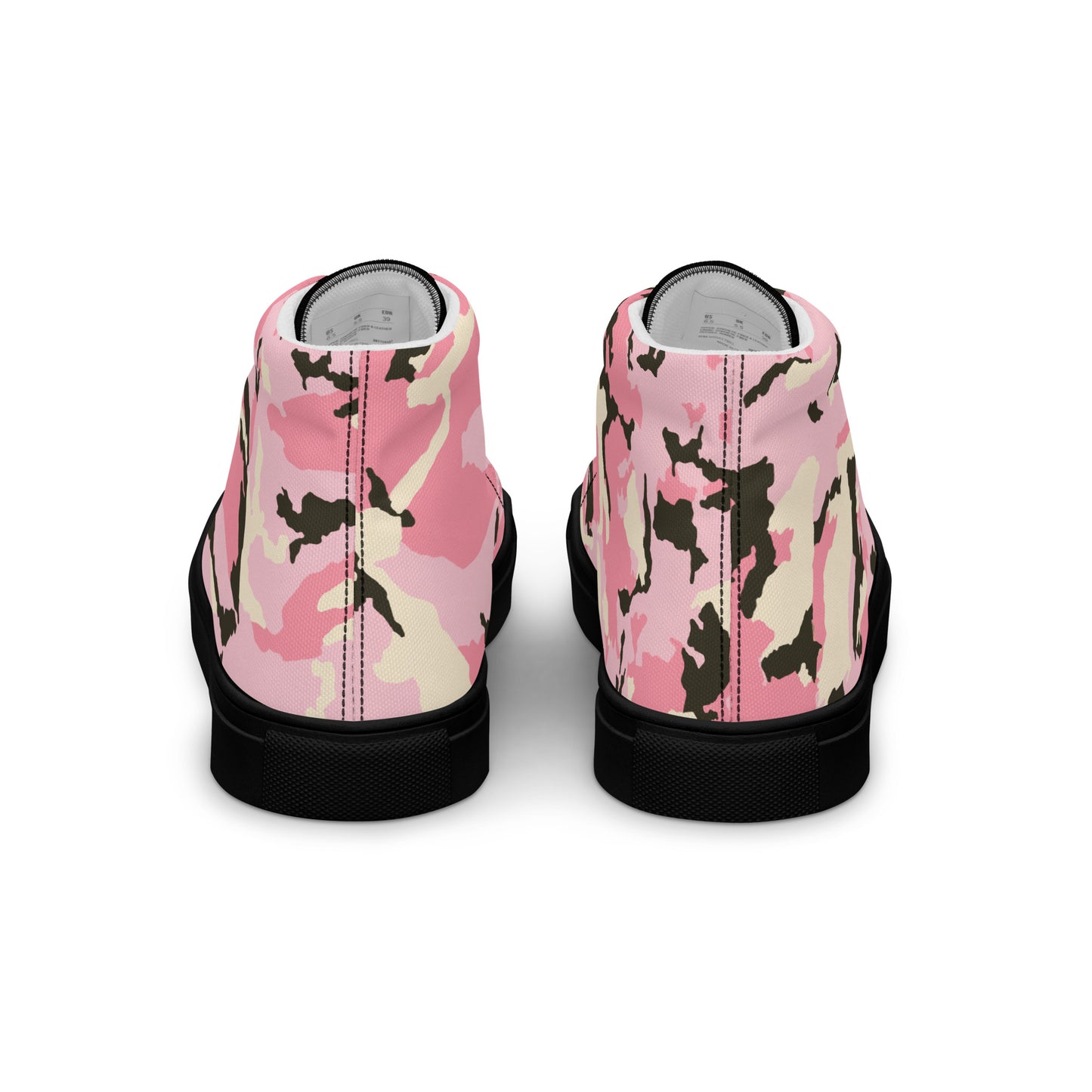 Pink Camo Women’s high top canvas shoes