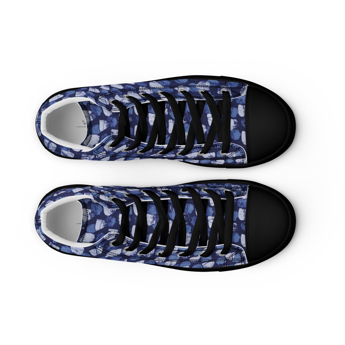 Blue Dotted Women’s high top canvas shoes