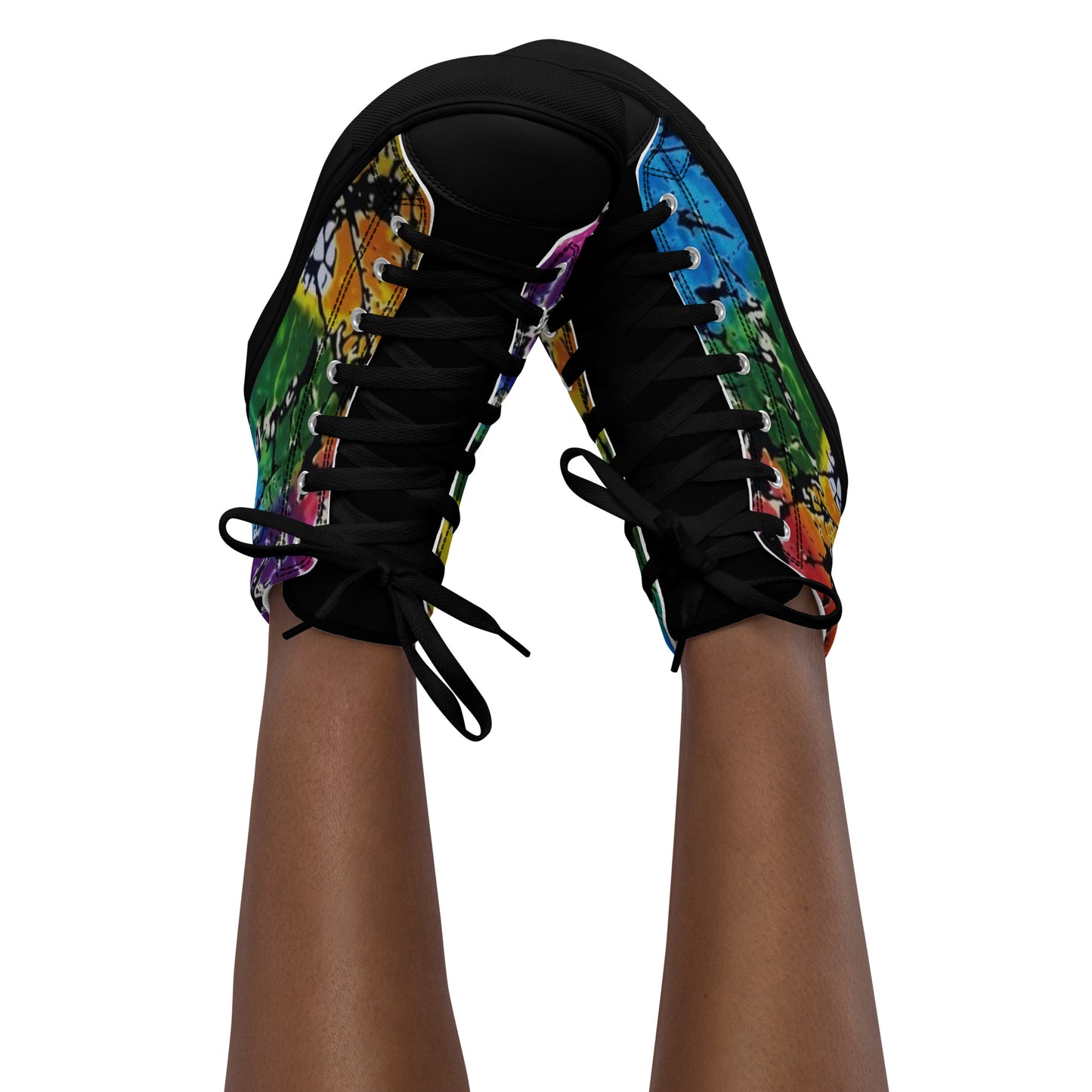 Multicolour Adire Ankara Women’s high top canvas shoes