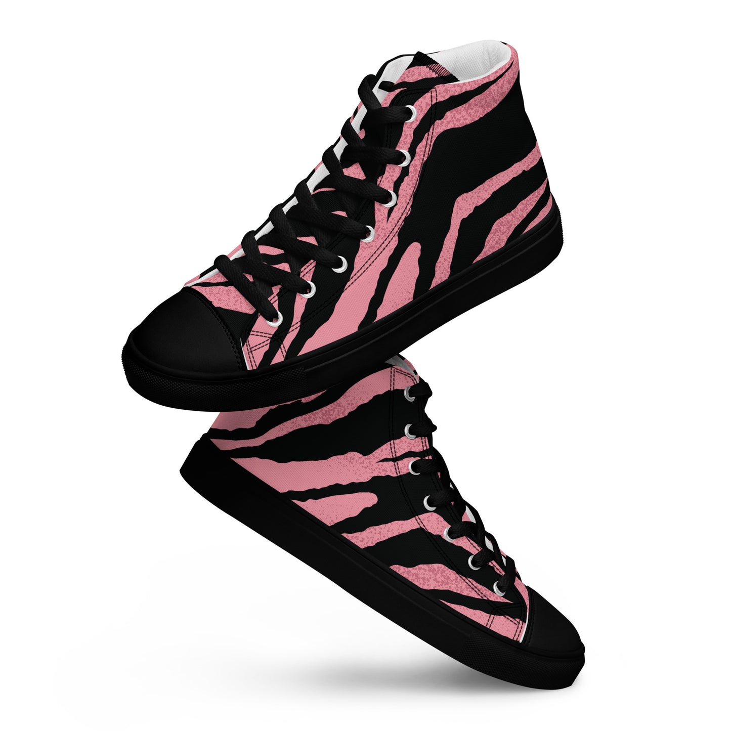 Pink Tiger Women’s high top canvas shoes