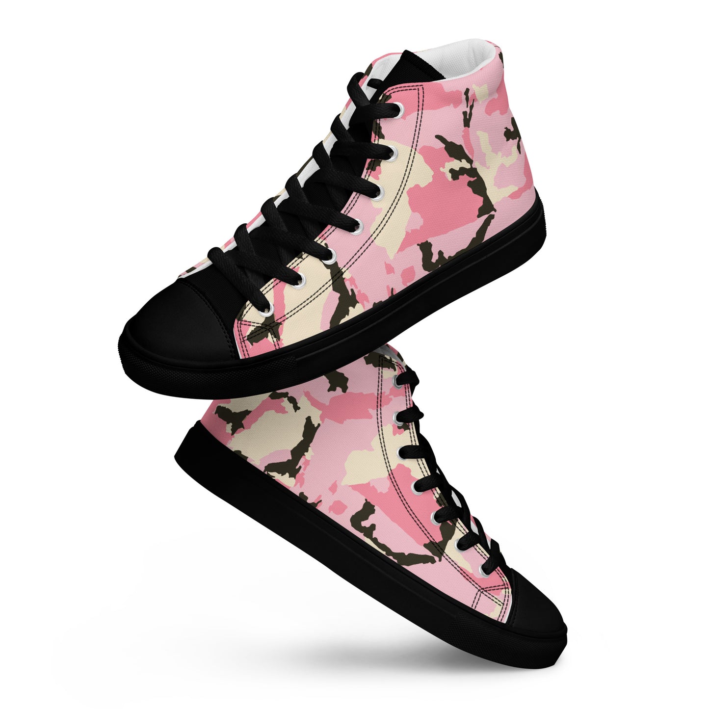 Pink Camo Women’s high top canvas shoes