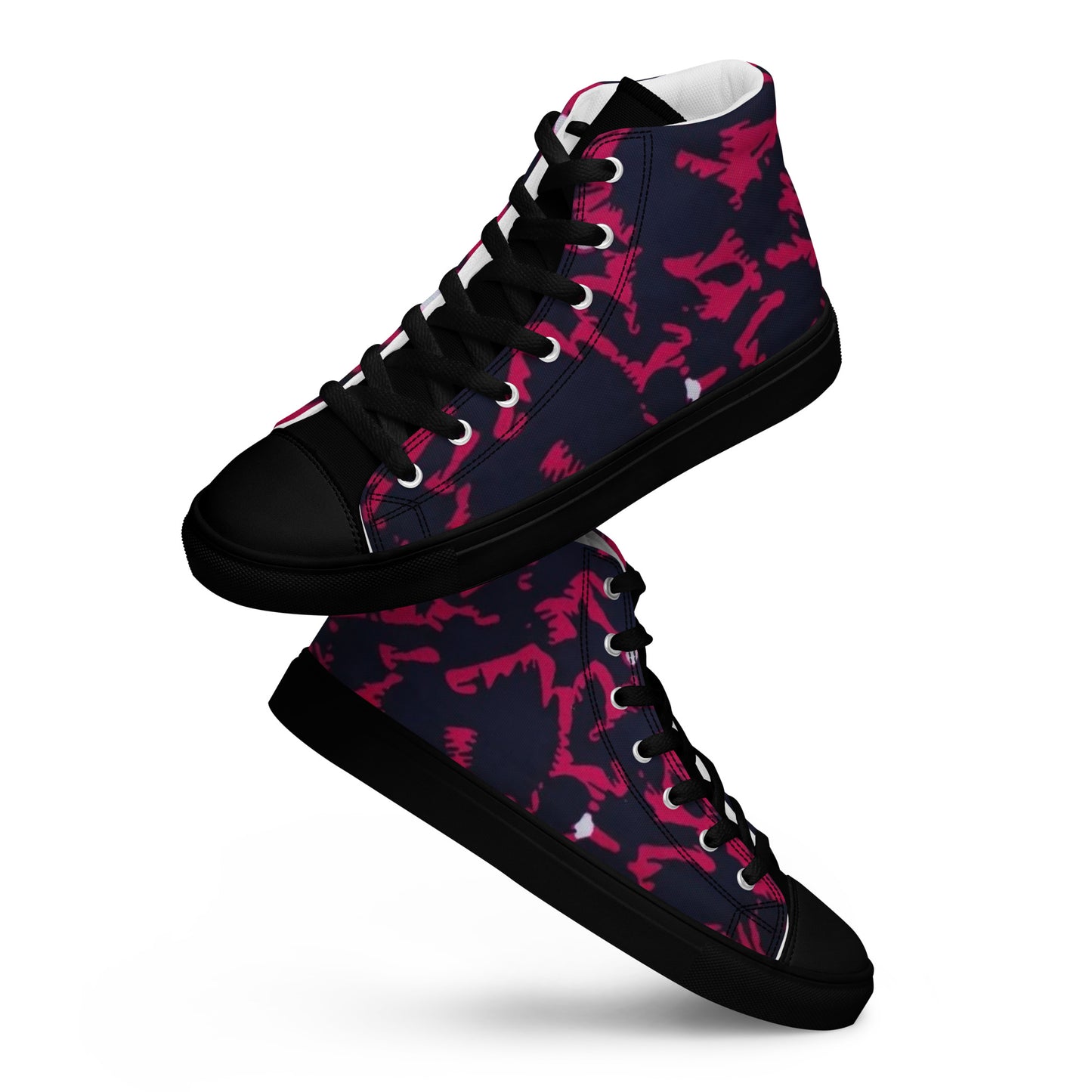 Pink Leopard Women’s high top canvas shoes