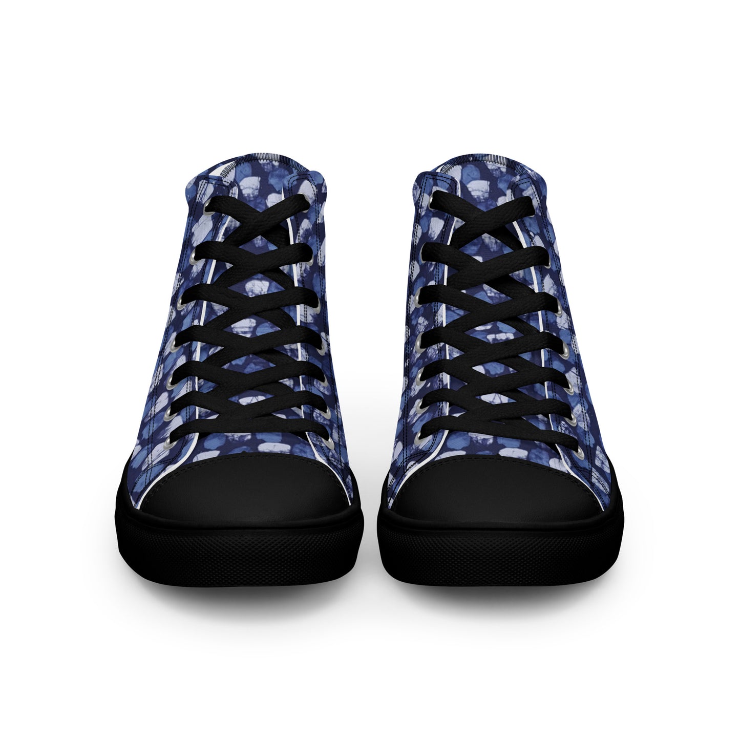 Blue Dotted Women’s high top canvas shoes