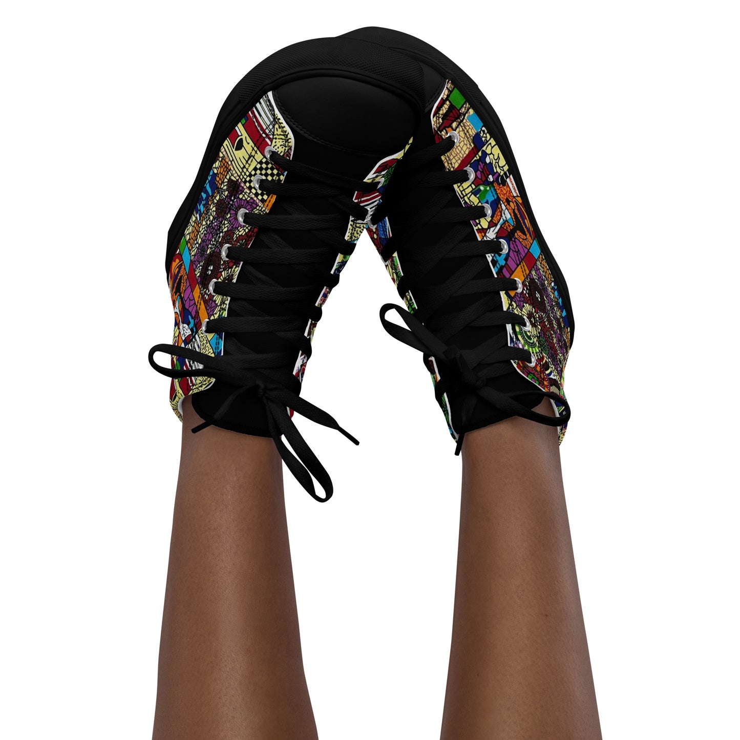 Colourful Artsy Women’s high top canvas shoes