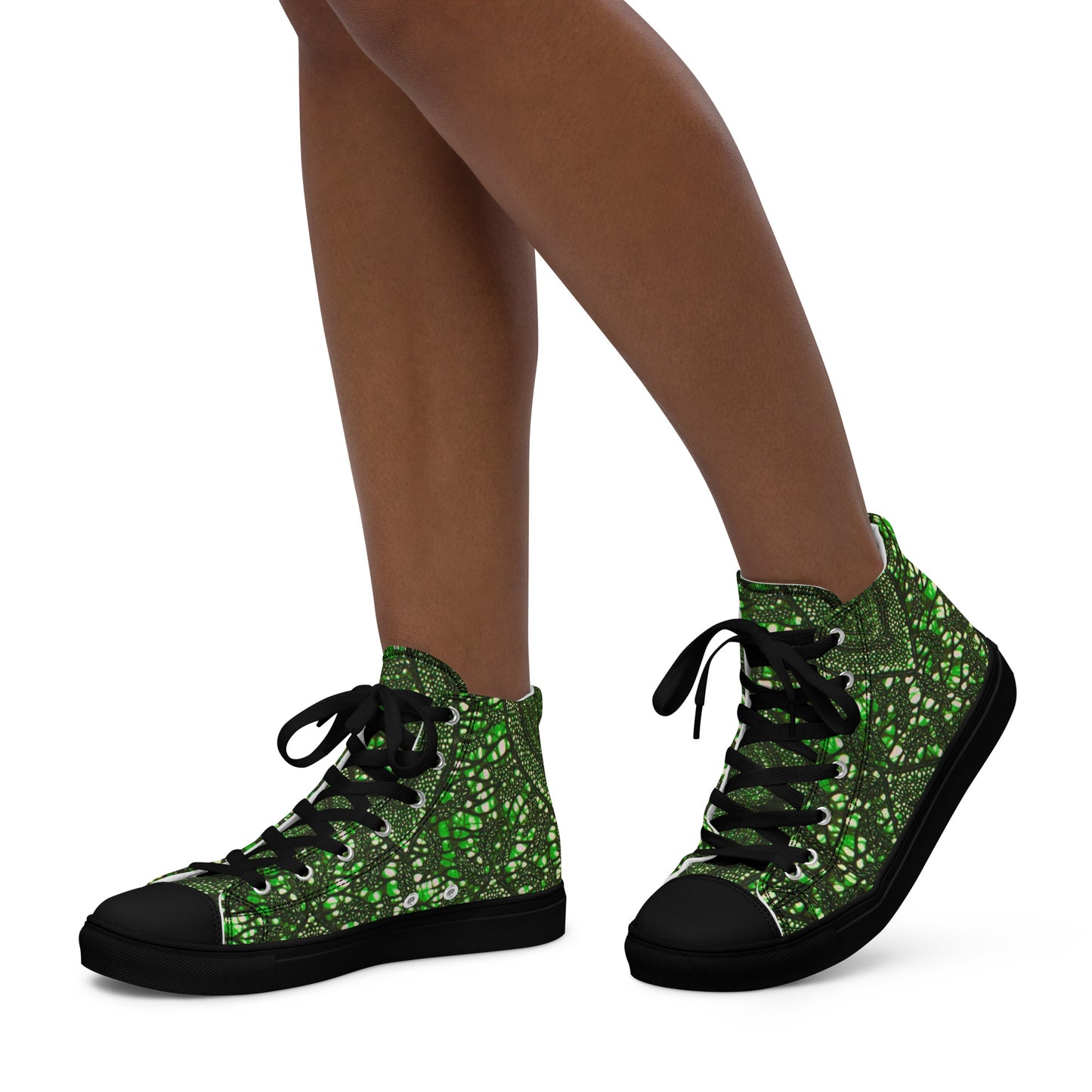 Green Peas Ankara Women’s high top canvas shoes