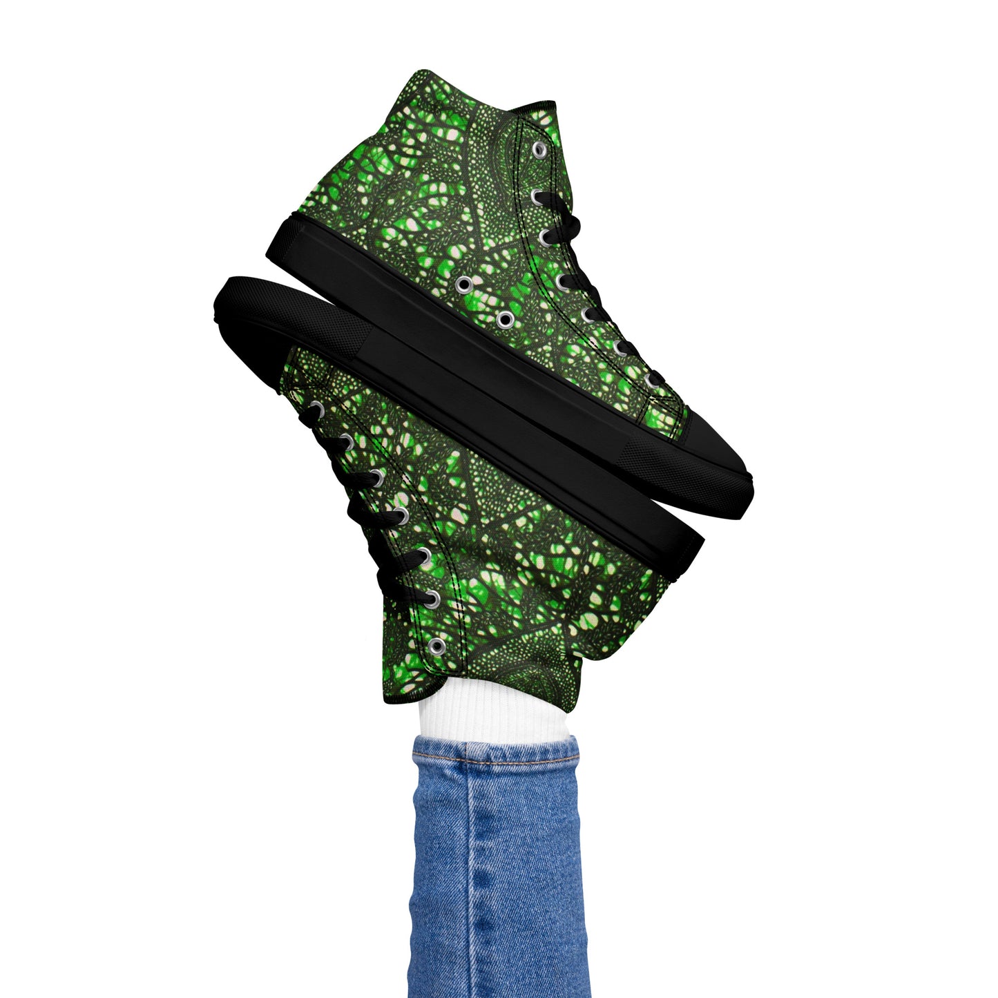 Green Peas Ankara Women’s high top canvas shoes