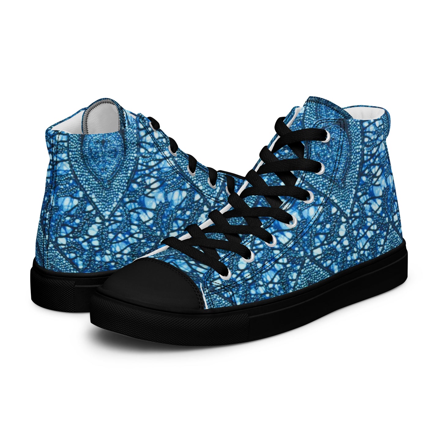 Blue Peas Ankara Women’s high top canvas shoes