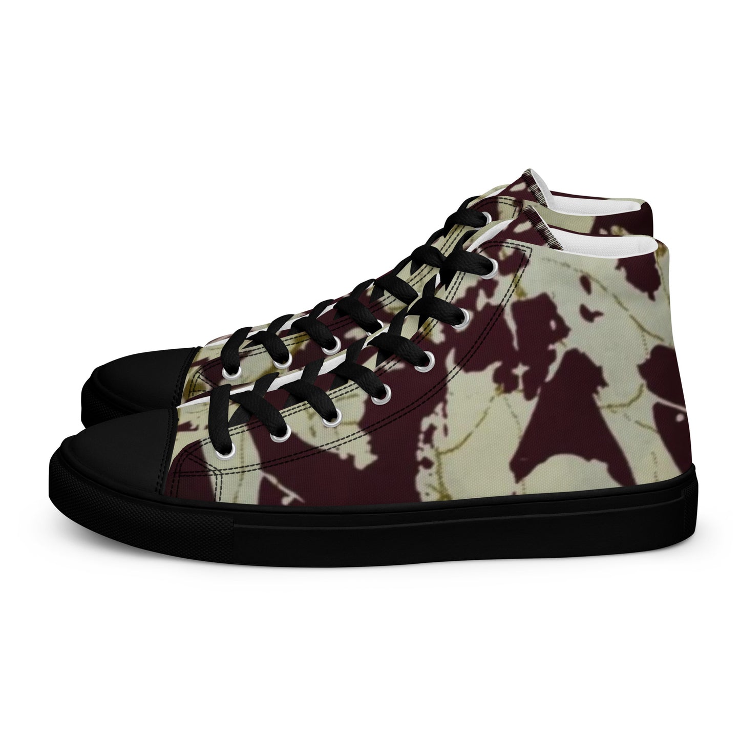 Brown Adire Ankara Women’s high top canvas shoes