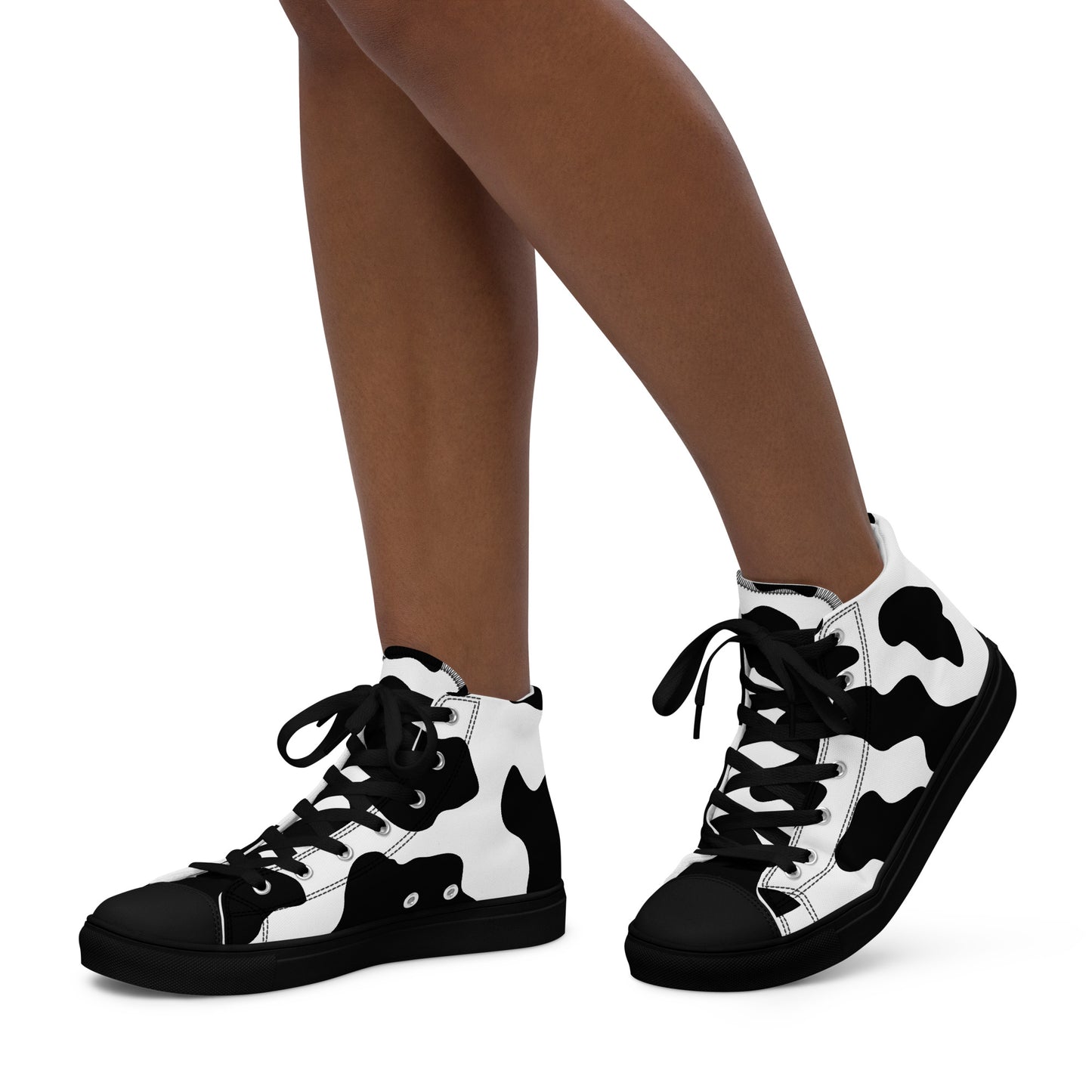 Cow Print Women’s high top canvas shoes