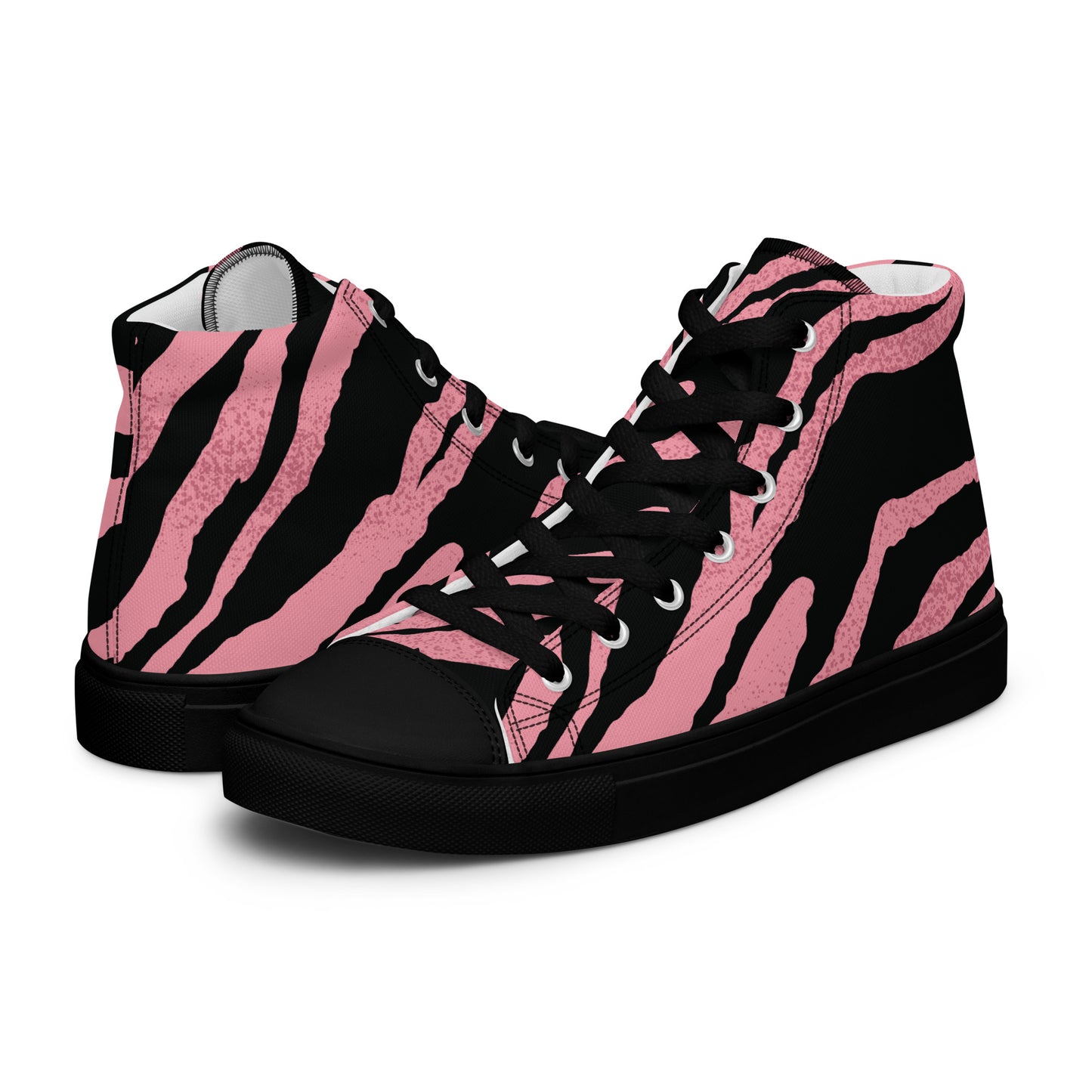 Pink Tiger Women’s high top canvas shoes