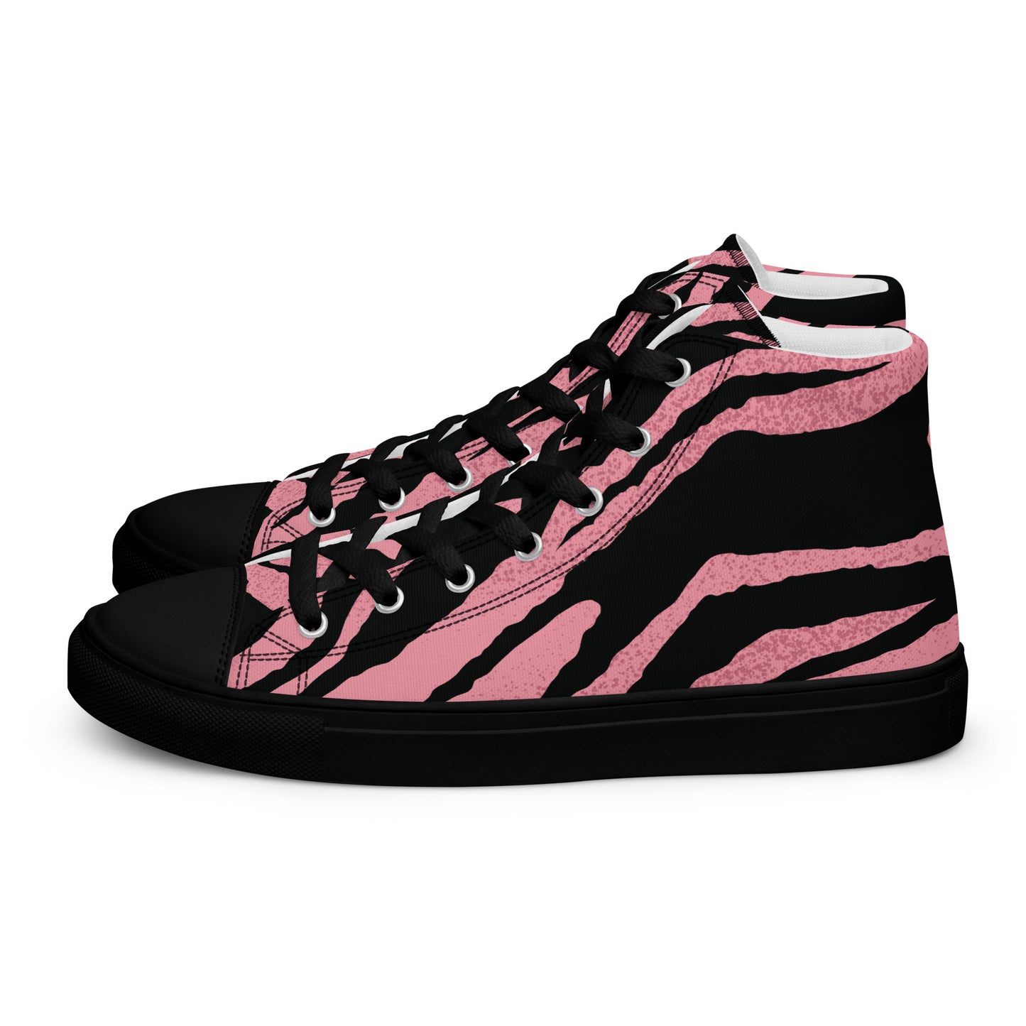 Pink Tiger Women’s high top canvas shoes