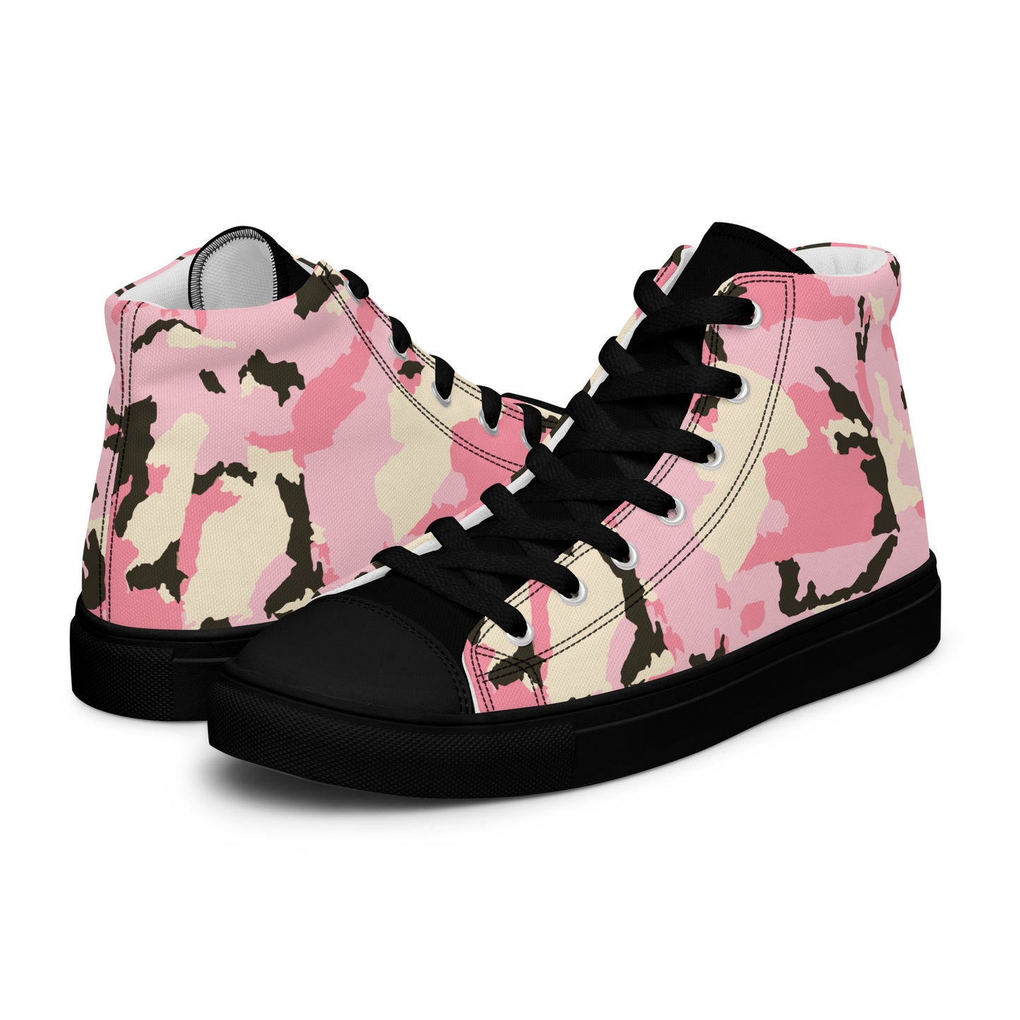 Pink Camo Women’s high top canvas shoes