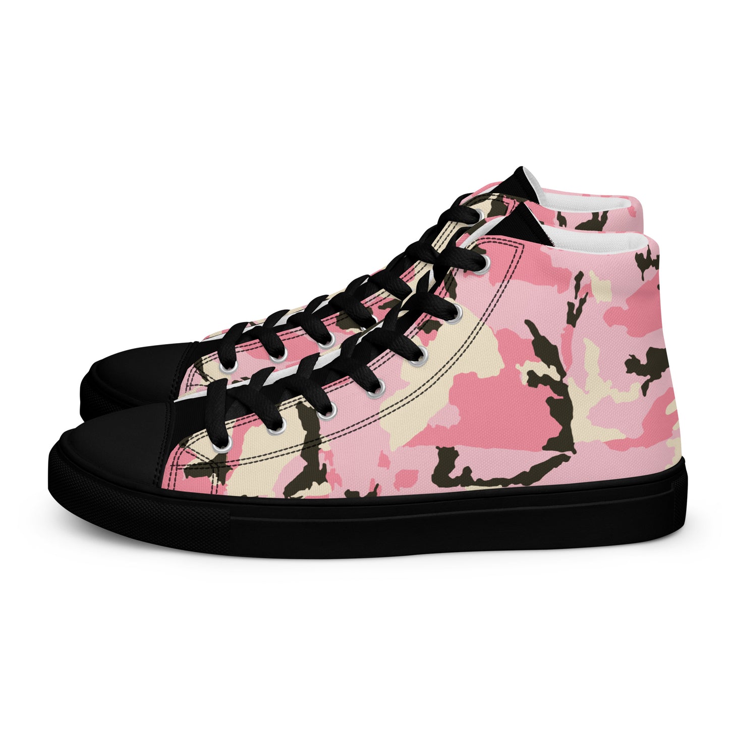 Pink Camo Women’s high top canvas shoes