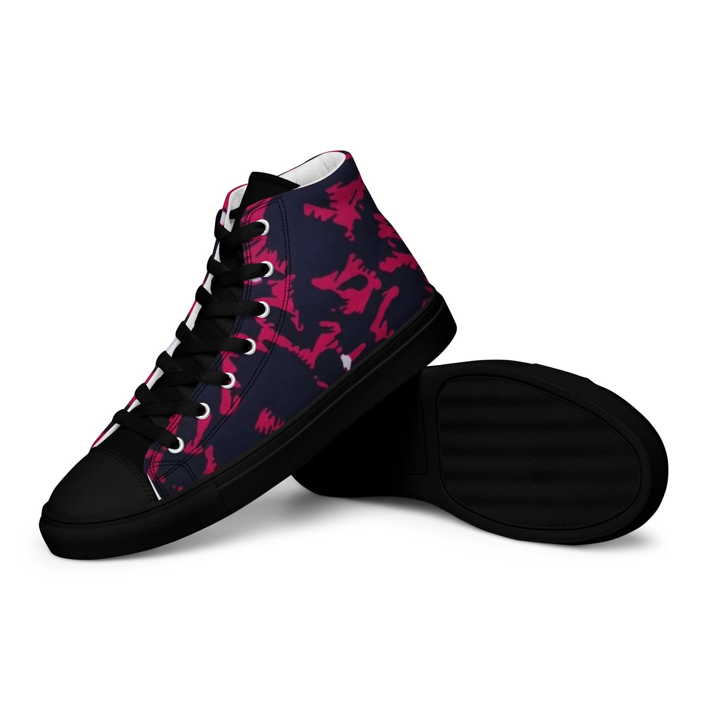 Pink Leopard Women’s high top canvas shoes