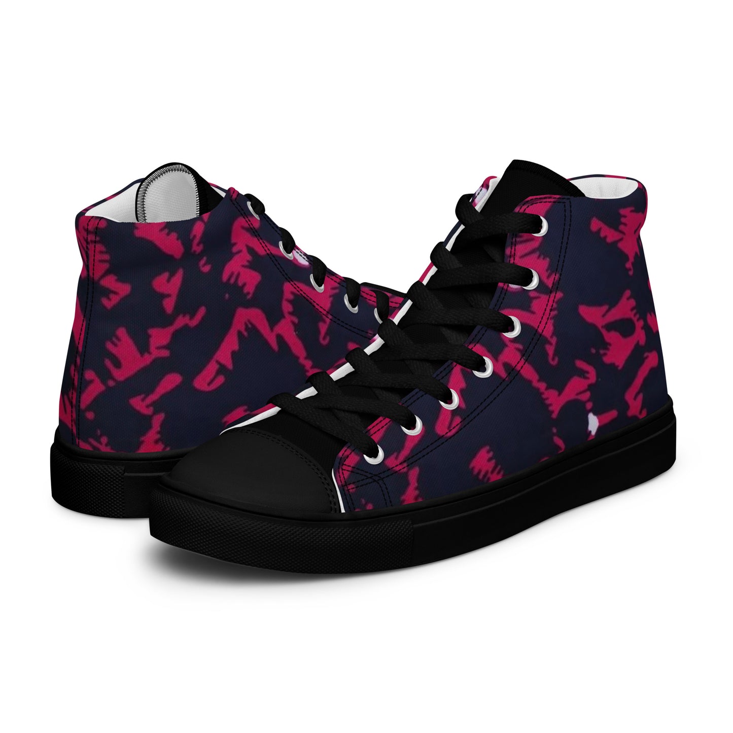 Pink Leopard Women’s high top canvas shoes