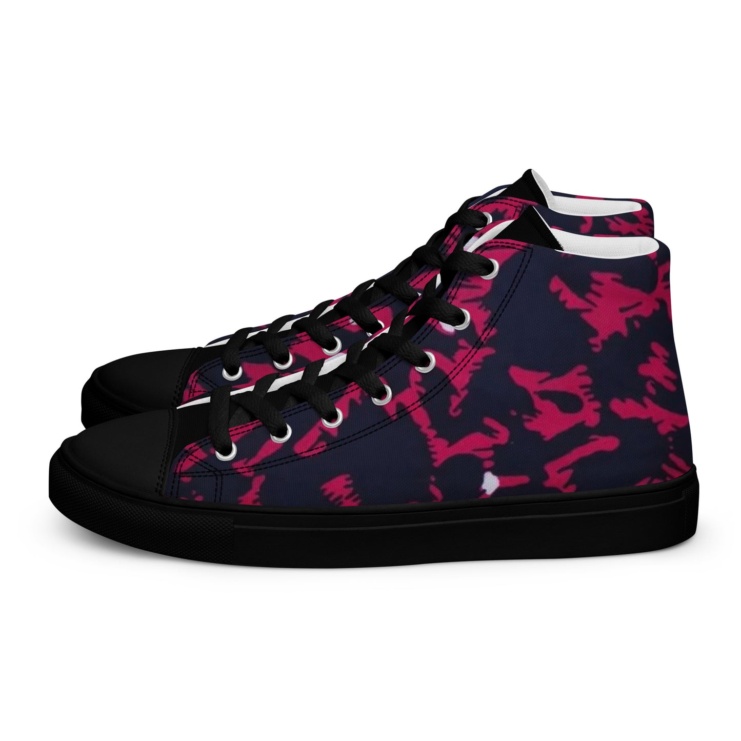 Pink Leopard Women’s high top canvas shoes