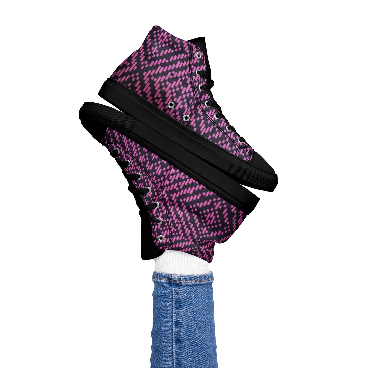 Pink Aztec Women’s high top canvas shoes