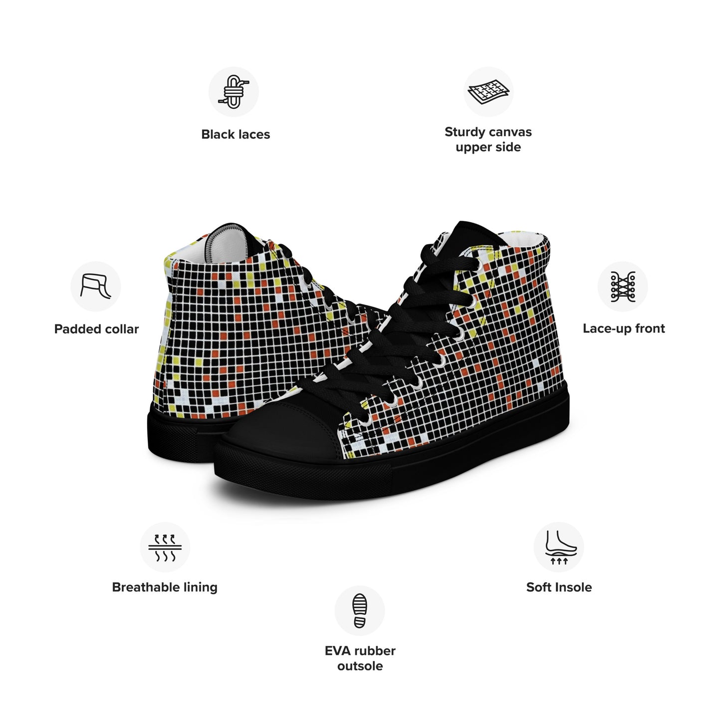 Graphic Aztec Women’s high top canvas shoes