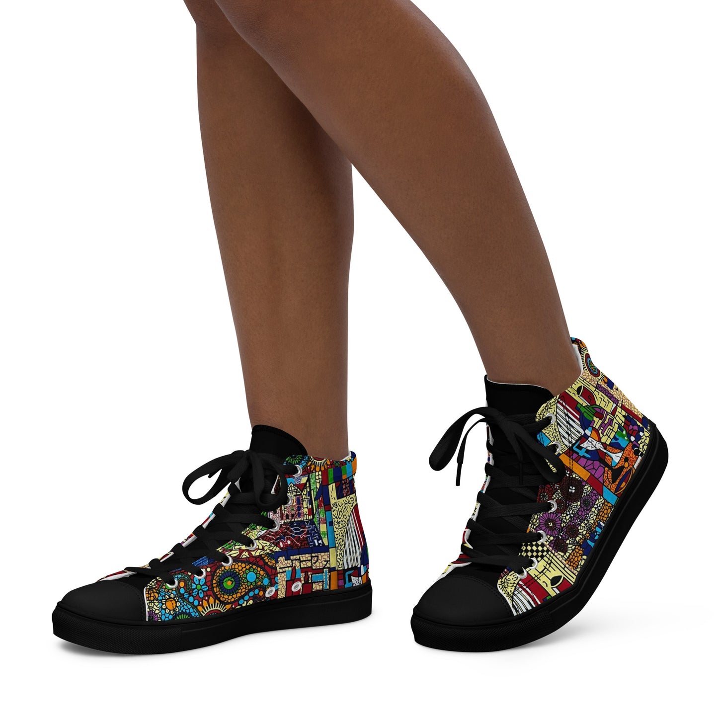 Colourful Artsy Women’s high top canvas shoes