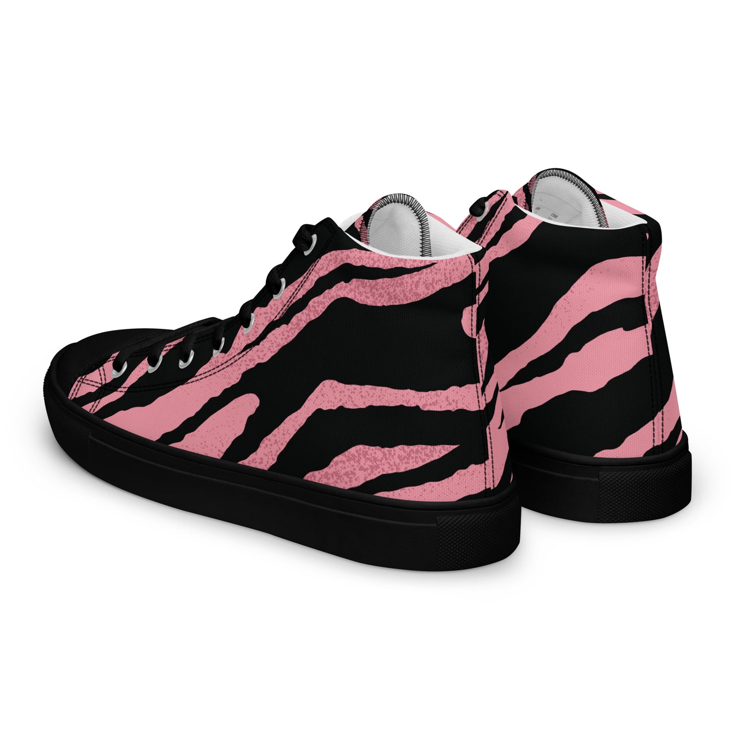 Pink Tiger Women’s high top canvas shoes