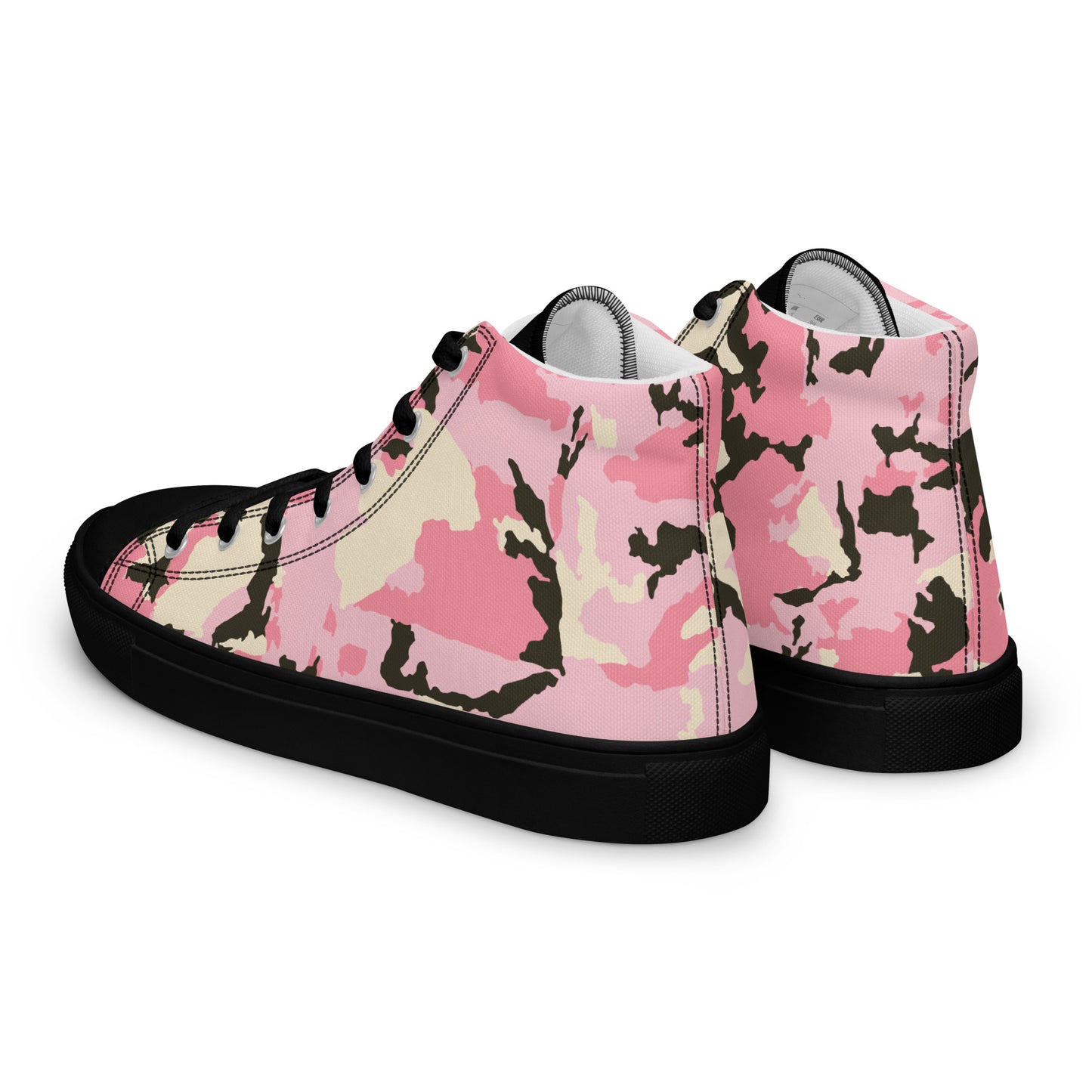 Pink Camo Women’s high top canvas shoes