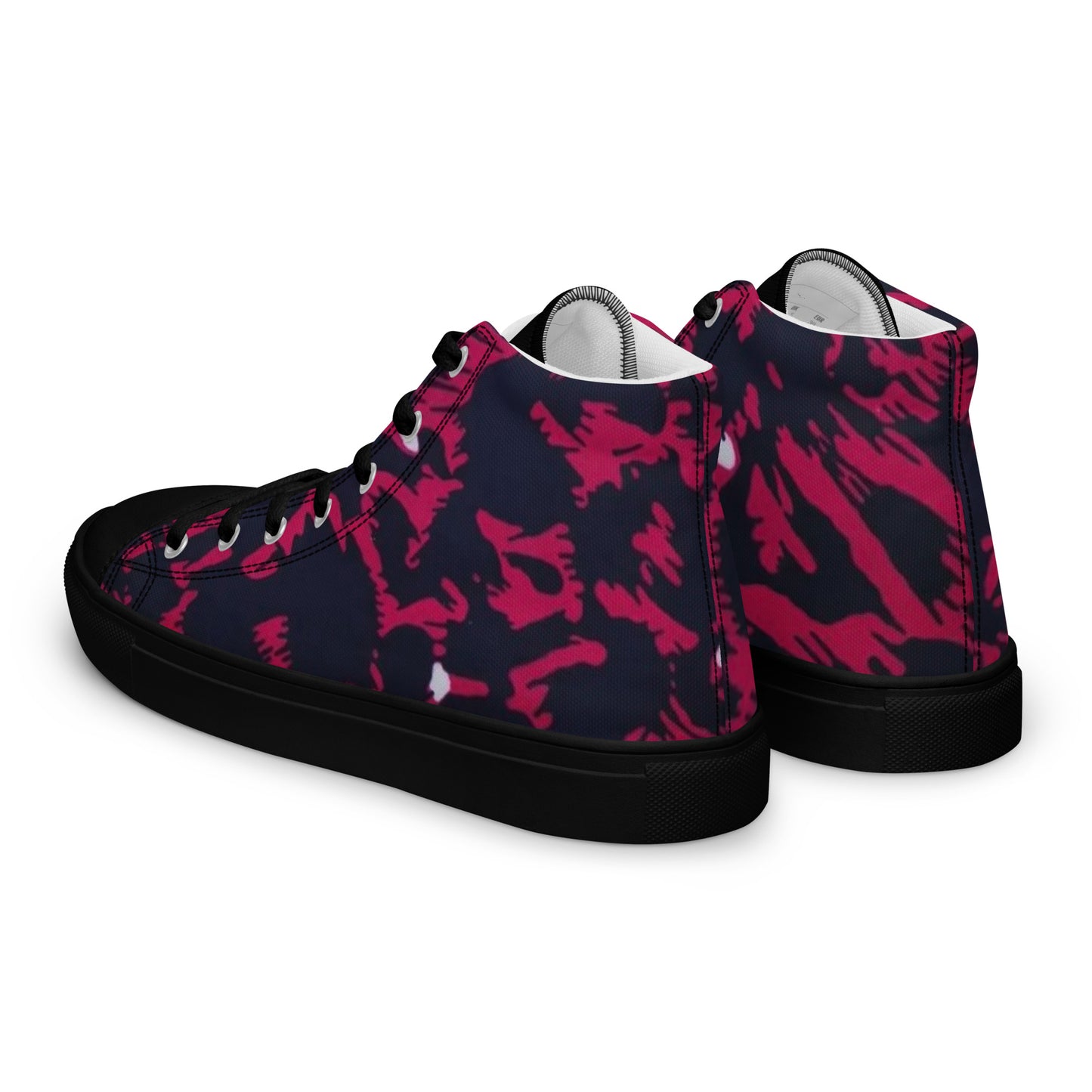 Pink Leopard Women’s high top canvas shoes