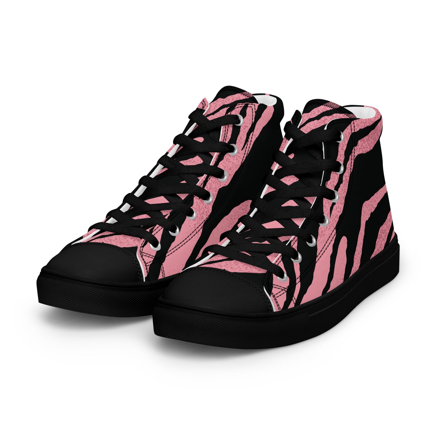 Pink Tiger Women’s high top canvas shoes