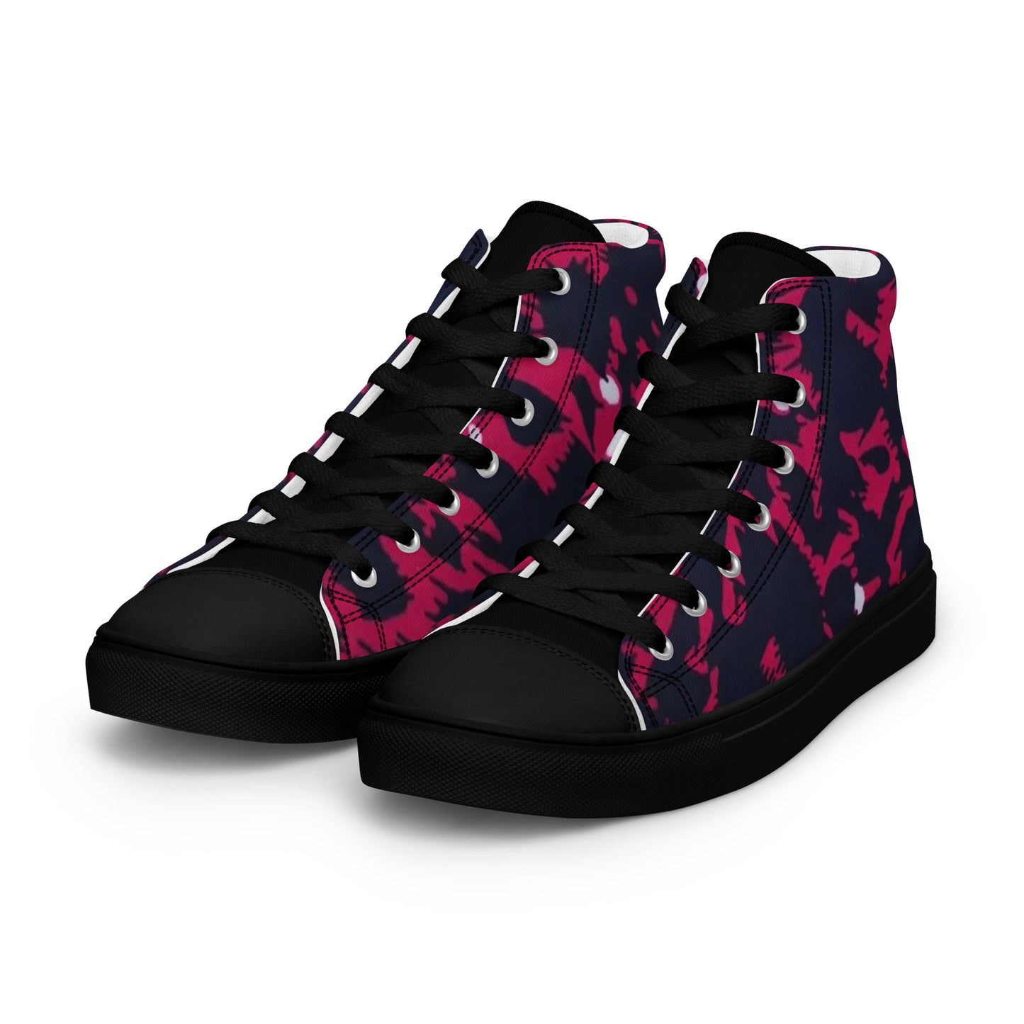 Pink Leopard Women’s high top canvas shoes