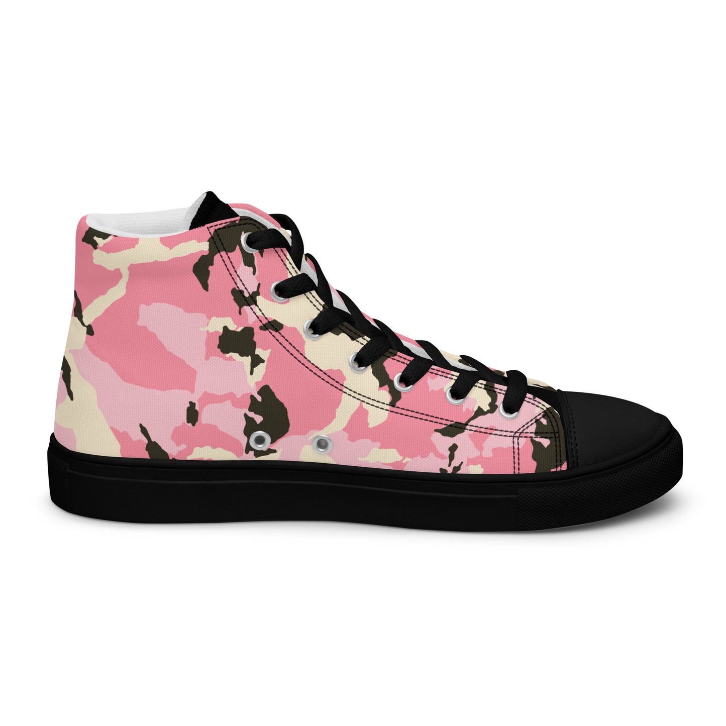 Pink Camo Women’s high top canvas shoes