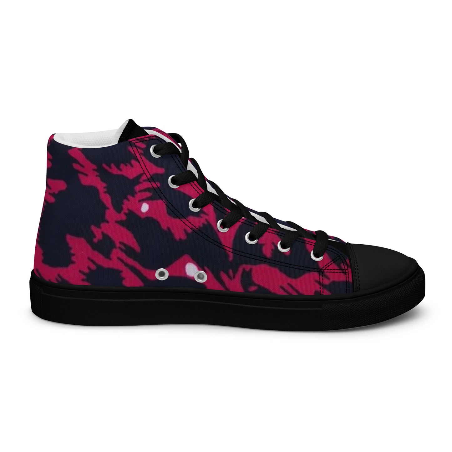 Pink Leopard Women’s high top canvas shoes