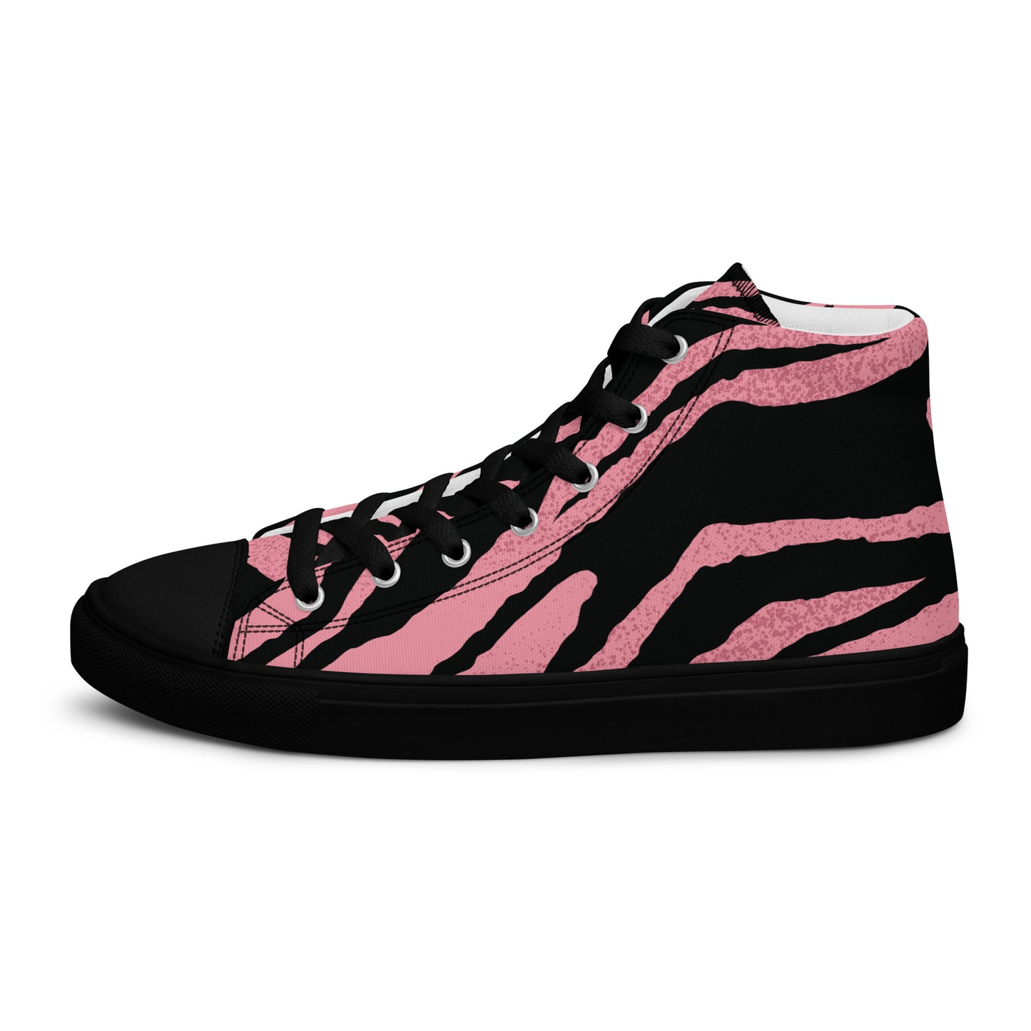 Pink Tiger Women’s high top canvas shoes