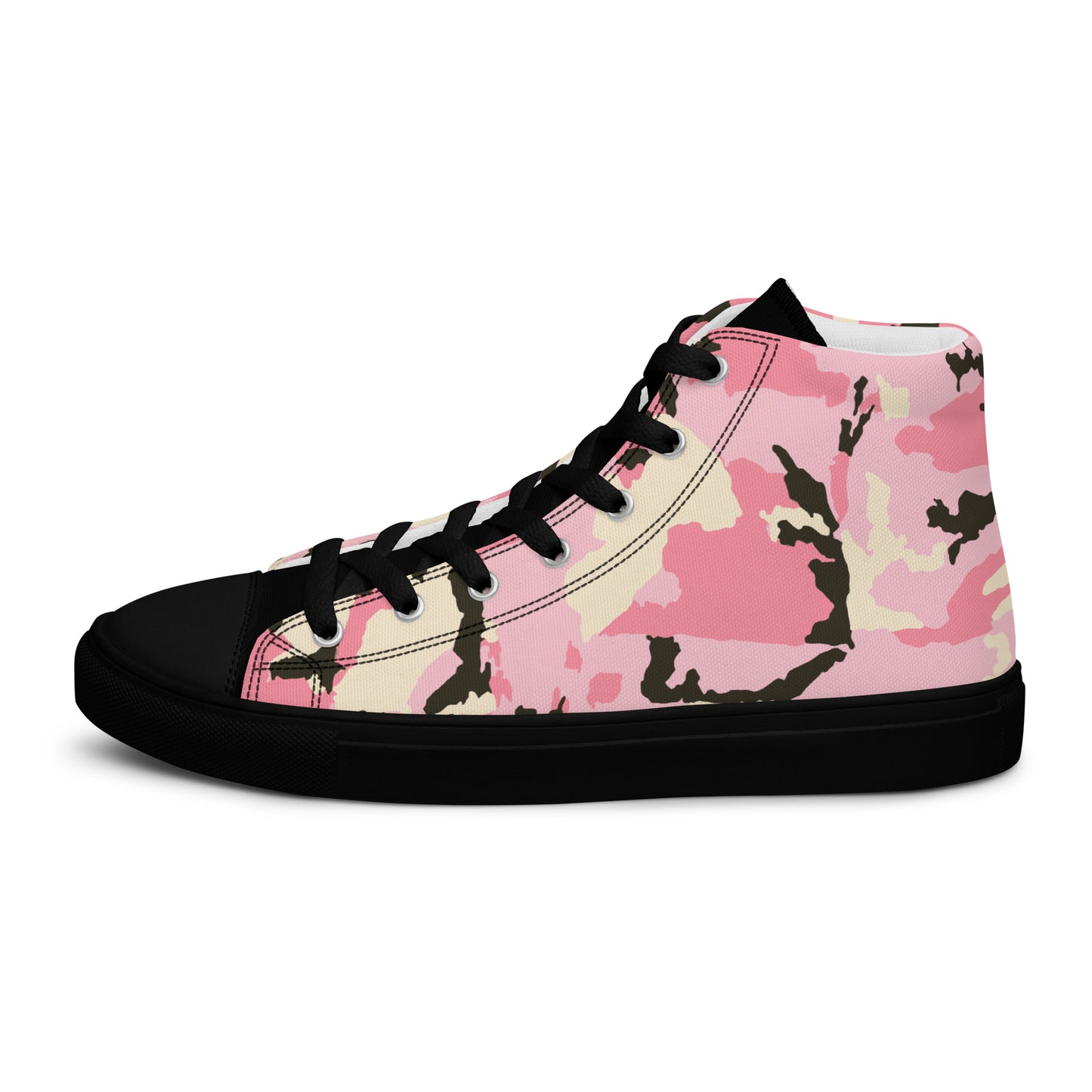 Pink Camo Women’s high top canvas shoes