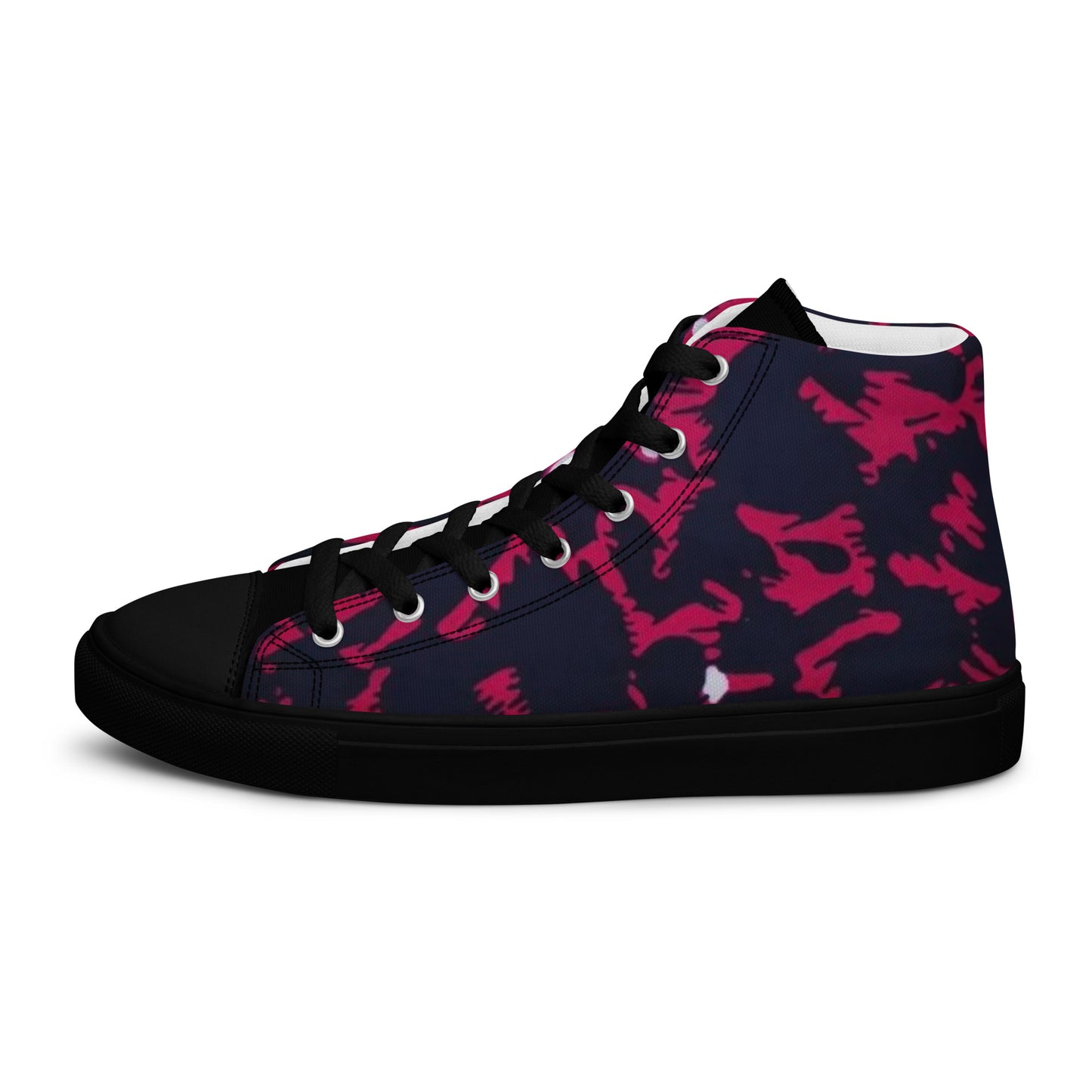 Pink Leopard Women’s high top canvas shoes