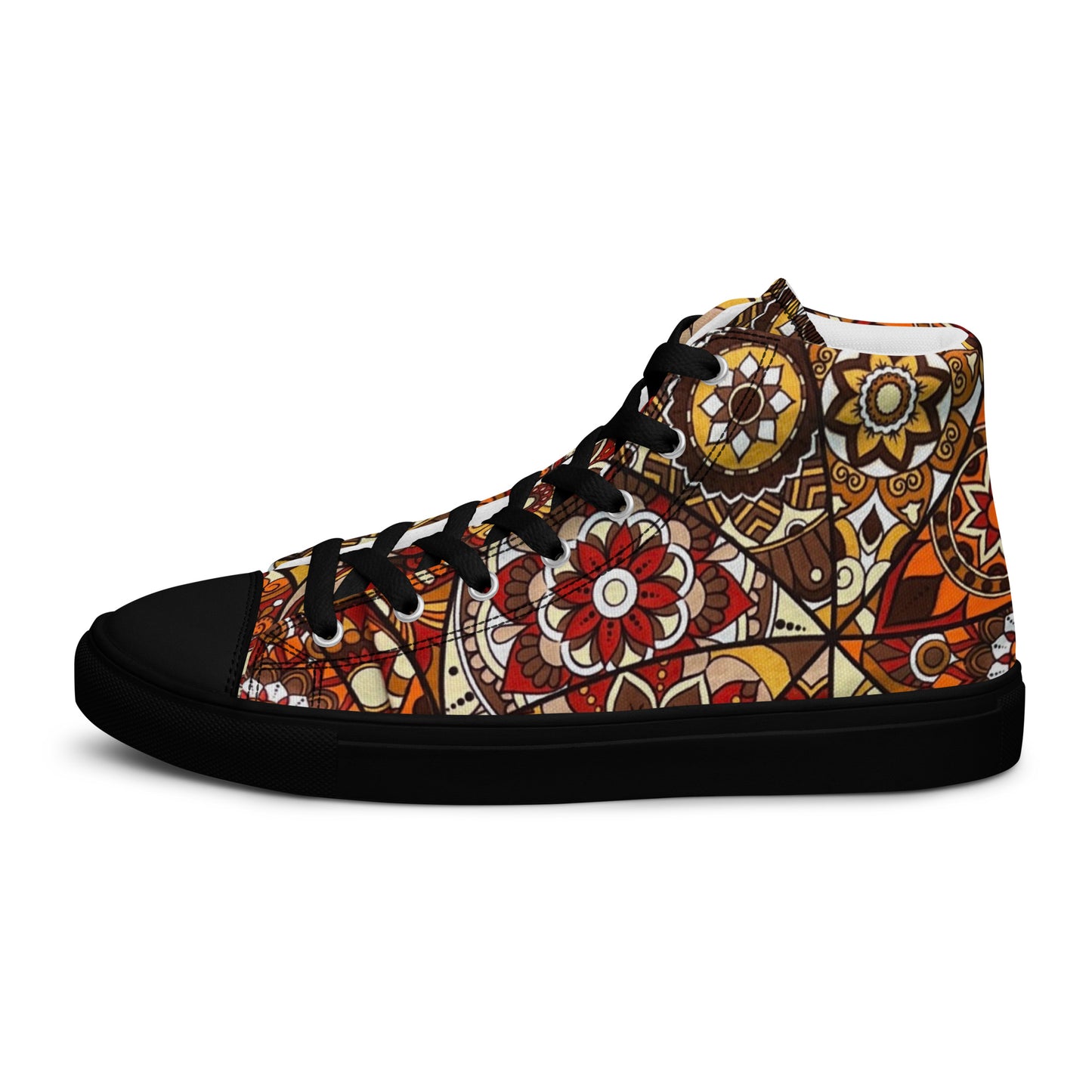 Multicolour Brown Women’s high top canvas shoes