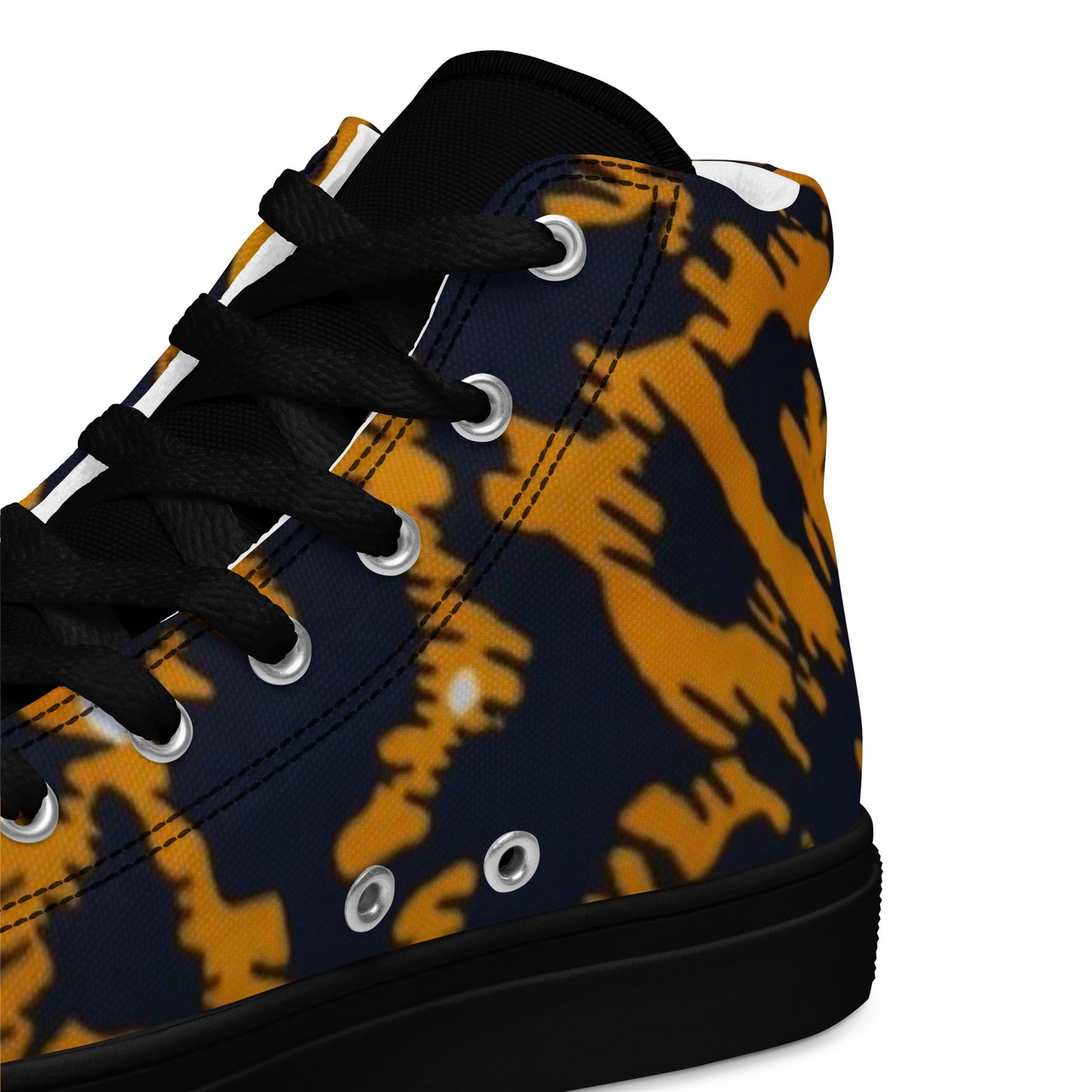 Yellow Leopard Ankara Women’s high top canvas shoes