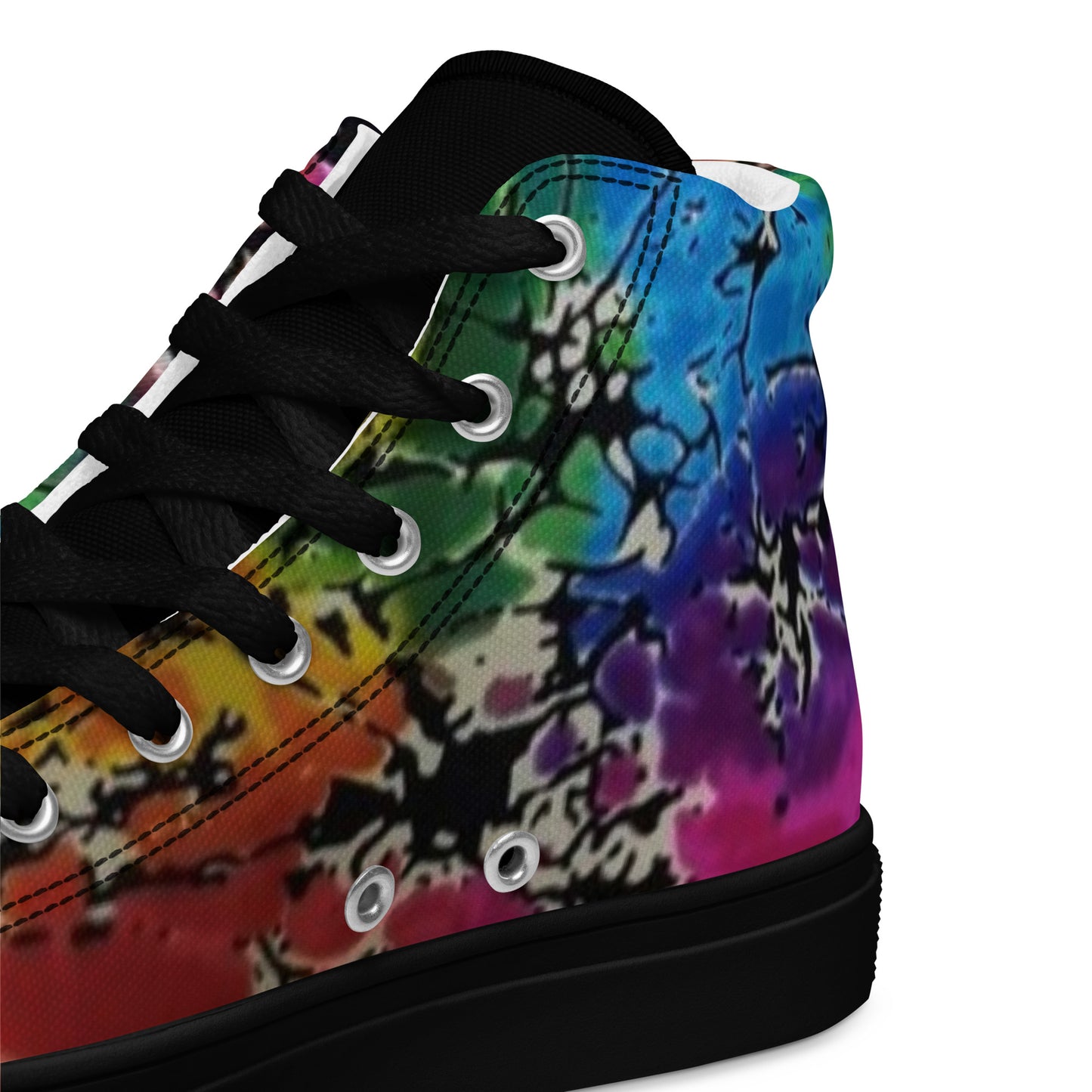 Multicolour Adire Ankara Women’s high top canvas shoes