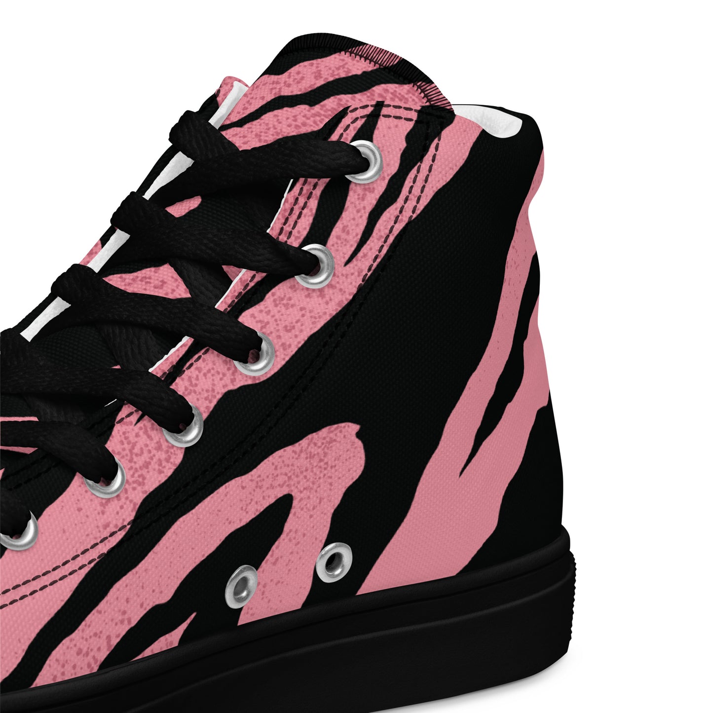 Pink Tiger Women’s high top canvas shoes