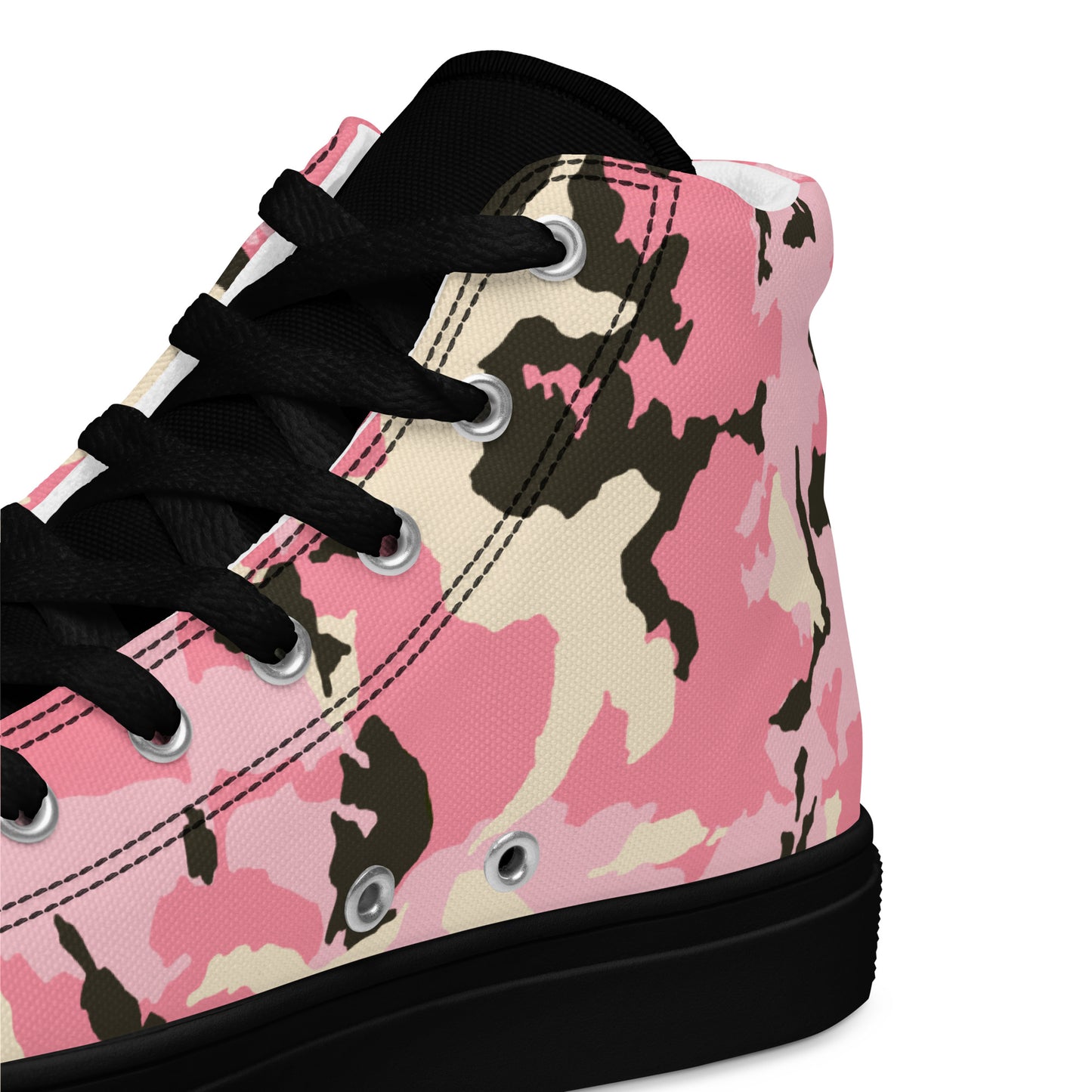 Pink Camo Women’s high top canvas shoes