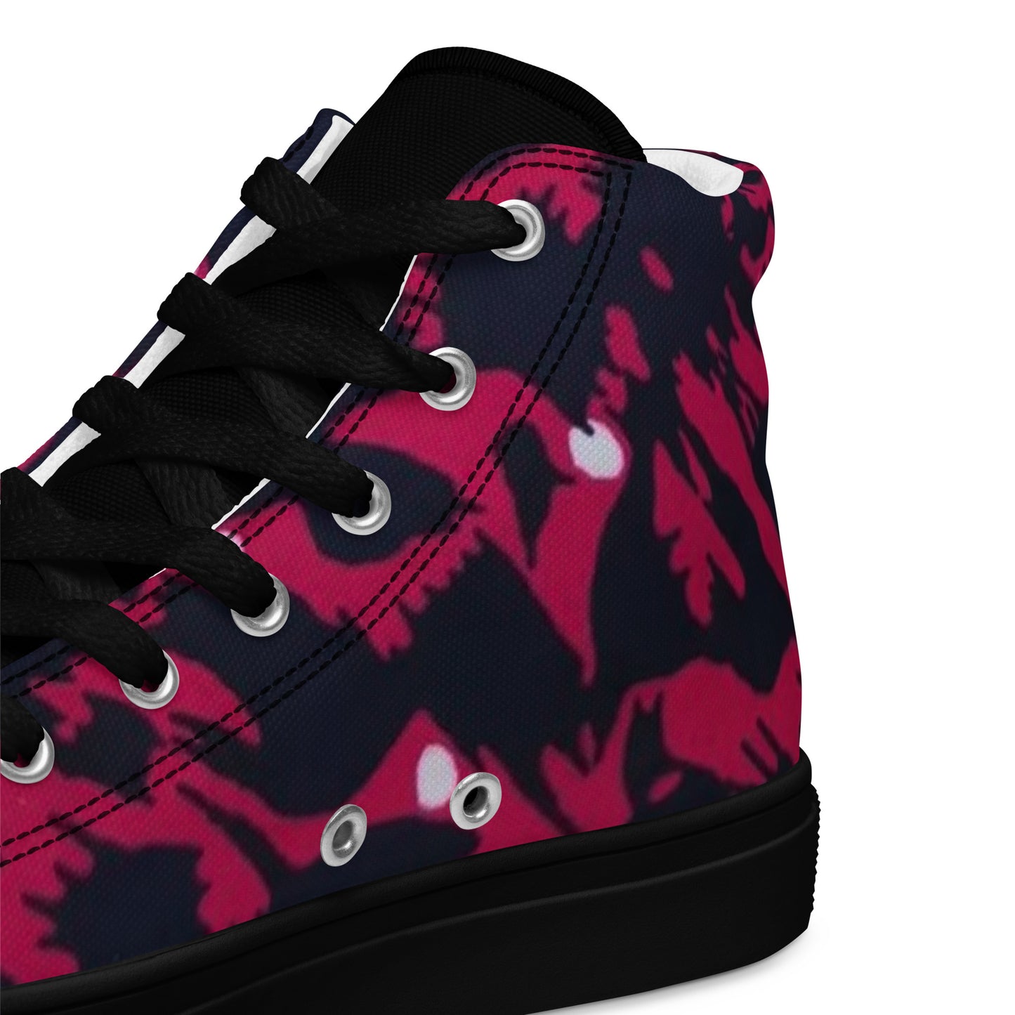 Pink Leopard Women’s high top canvas shoes