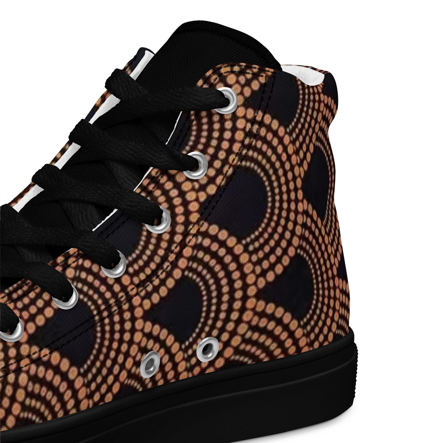 Brown Abstract Women’s high top canvas shoes