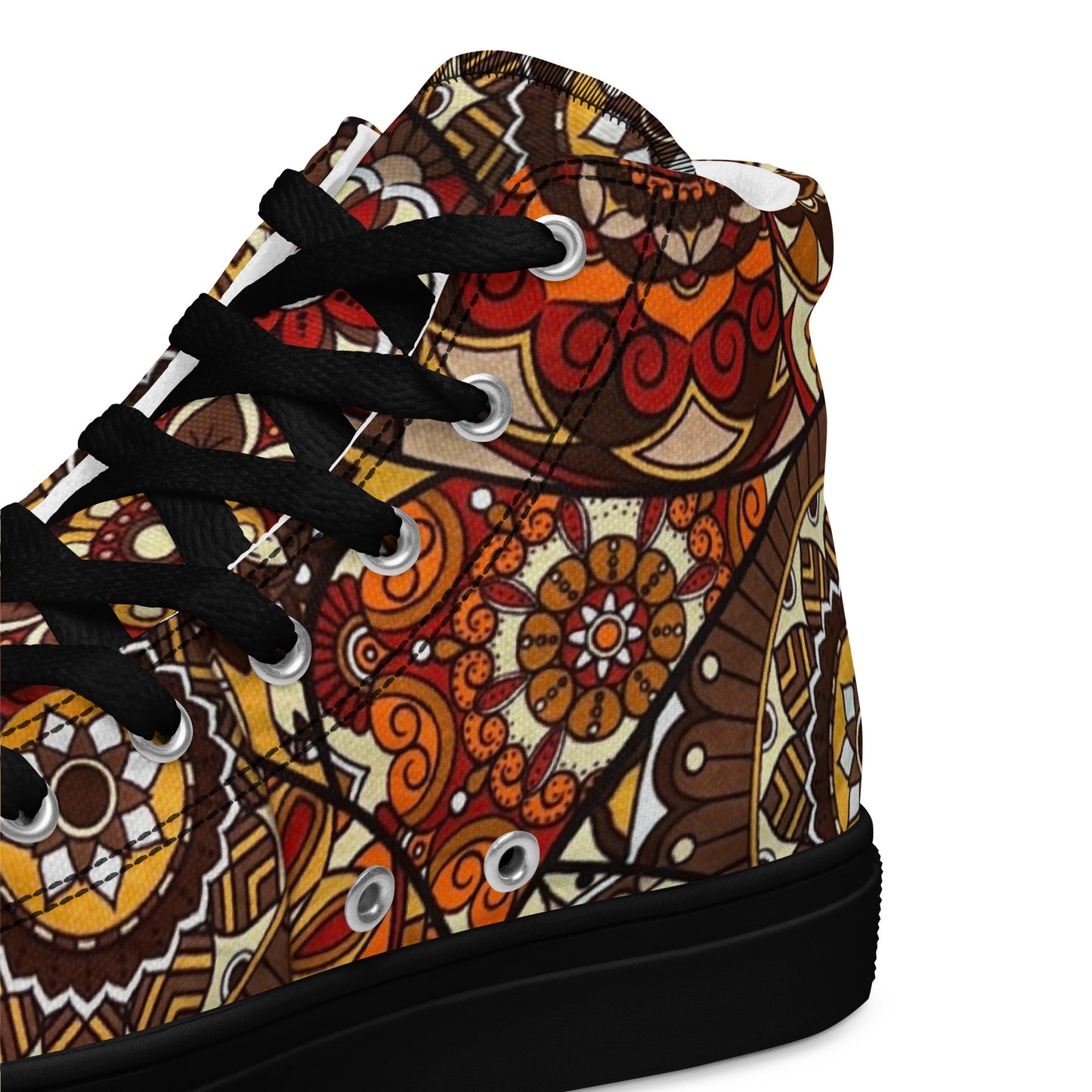 Multicolour Brown Women’s high top canvas shoes