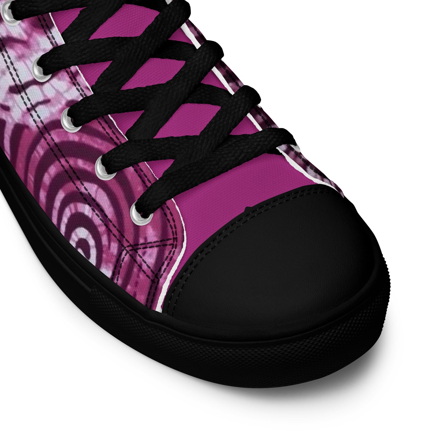 Pink Swirl Adire Women’s high top canvas shoes