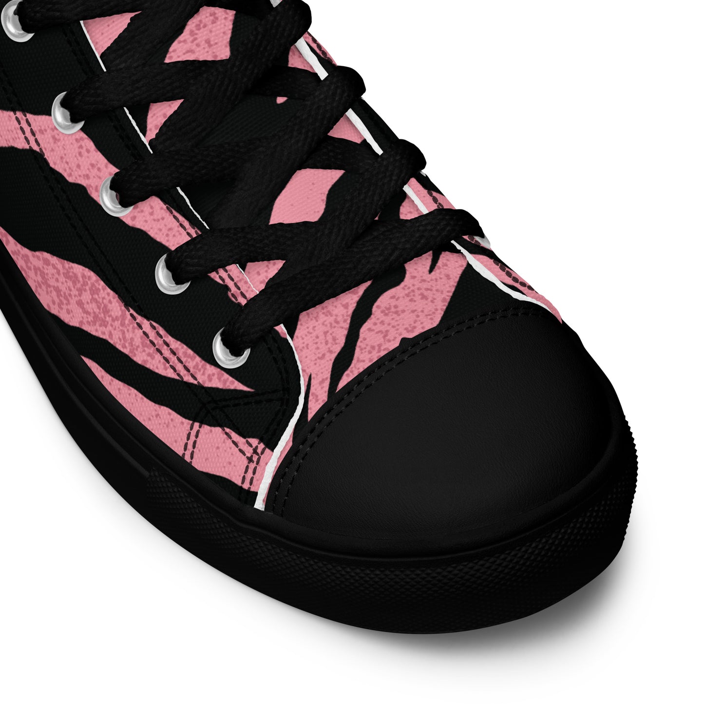 Pink Tiger Women’s high top canvas shoes