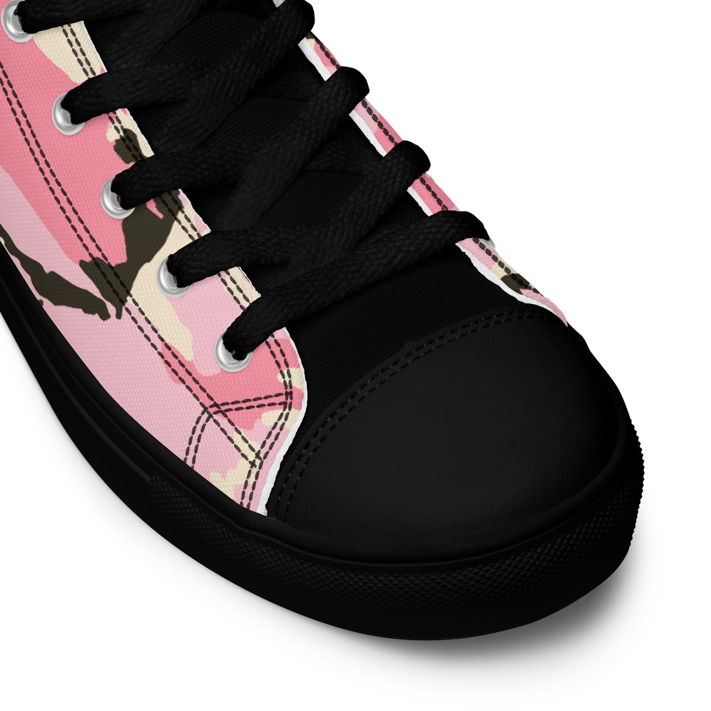 Pink Camo Women’s high top canvas shoes