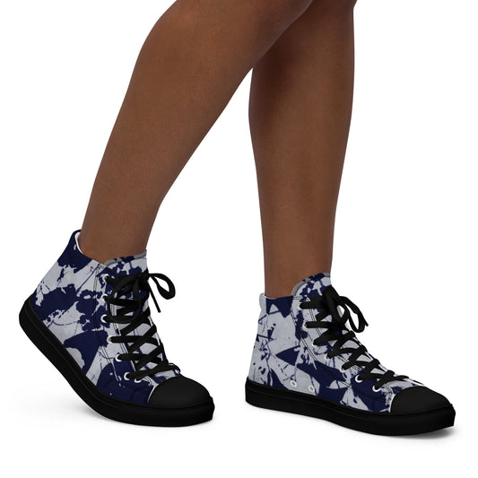 Indigo Adire Women’s high top canvas shoes