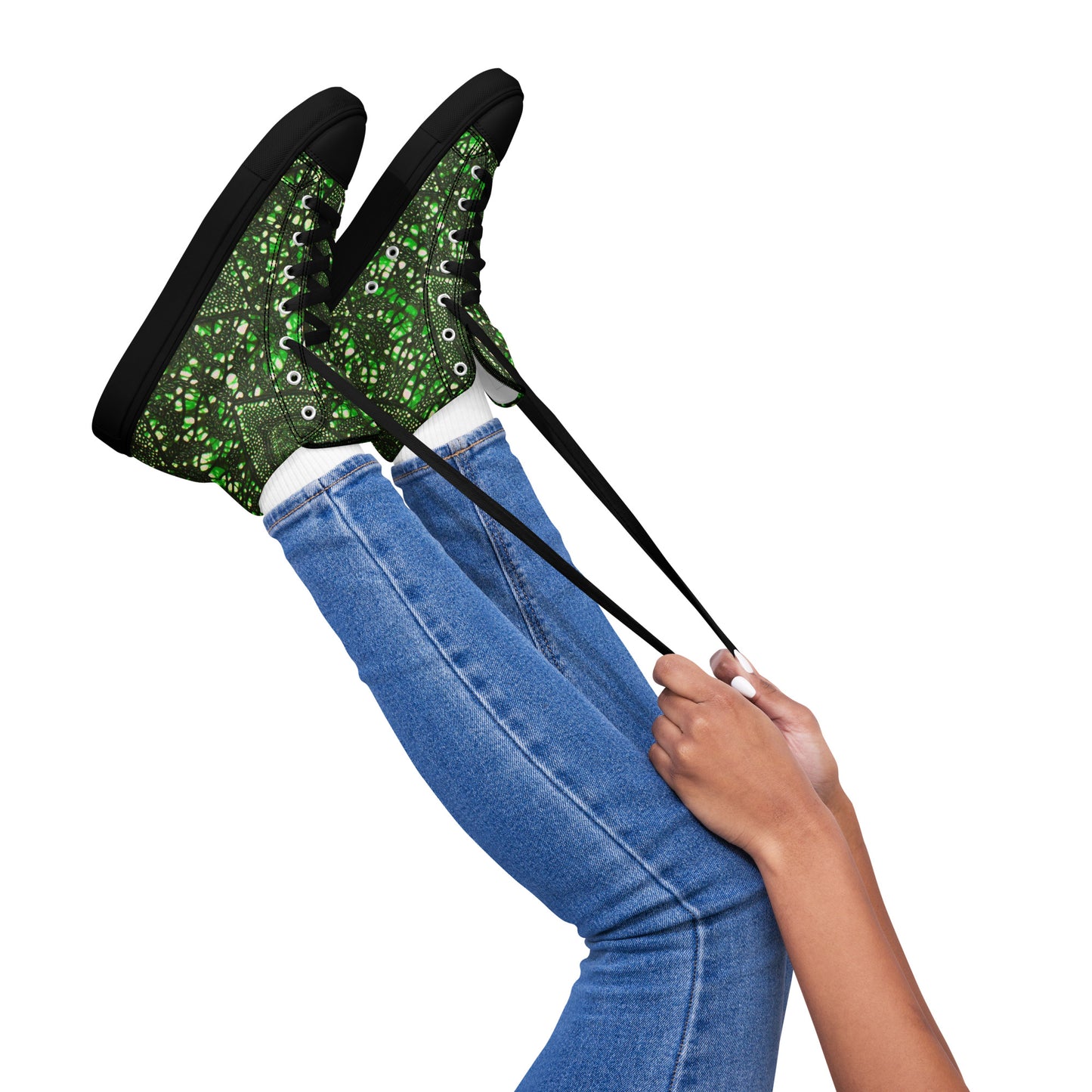 Green Peas Ankara Women’s high top canvas shoes