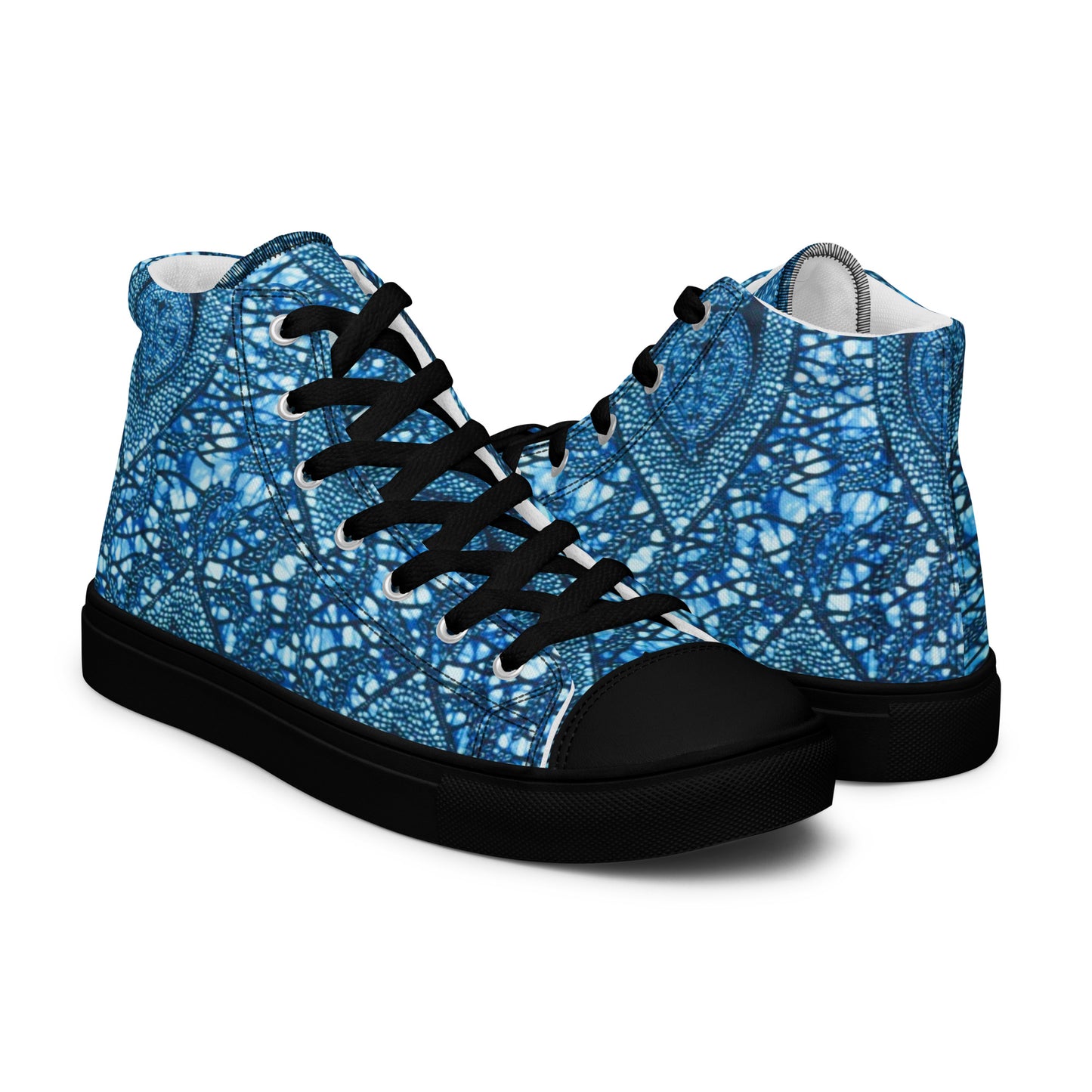 Blue Peas Ankara Women’s high top canvas shoes