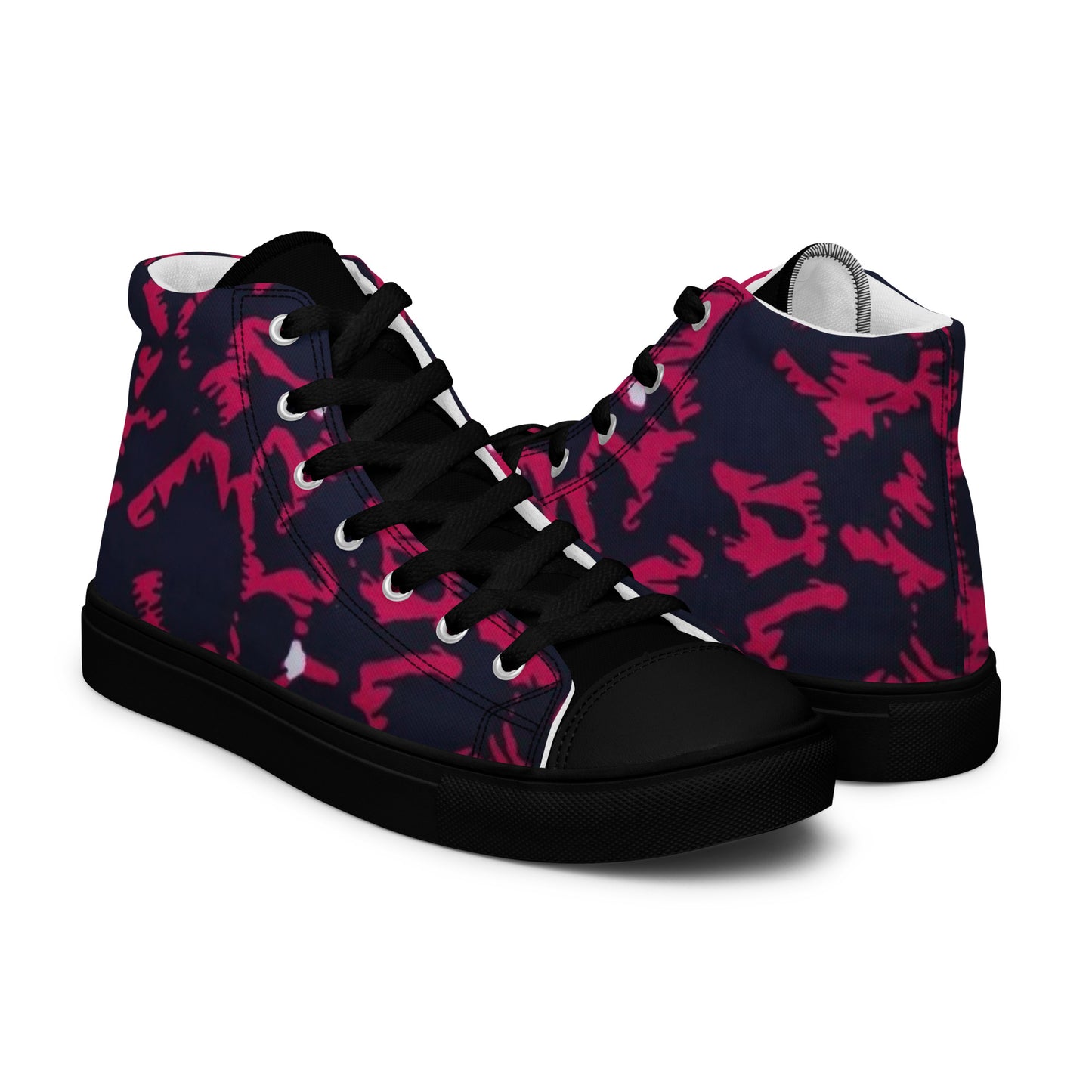 Pink Leopard Women’s high top canvas shoes