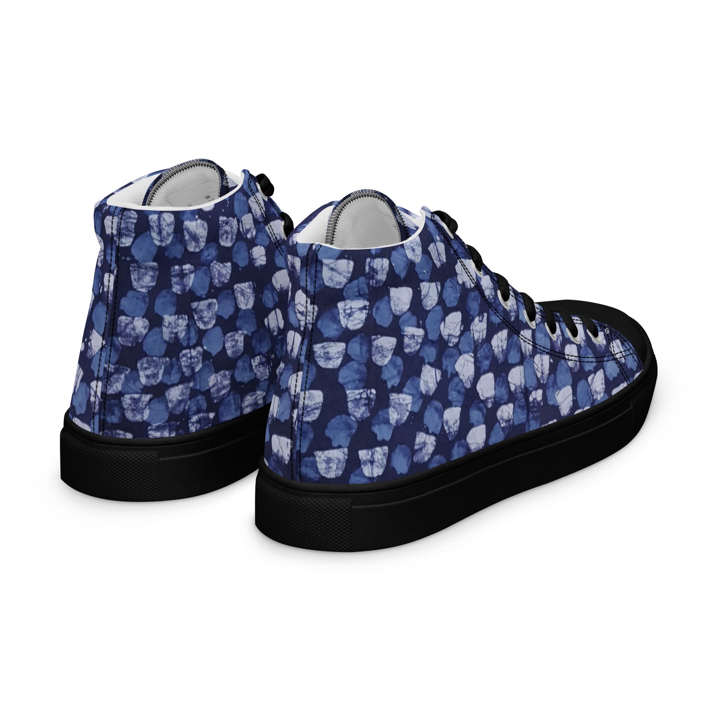 Blue Dotted Women’s high top canvas shoes